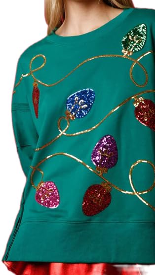 Christmas Lights Sequin Sweatshirt