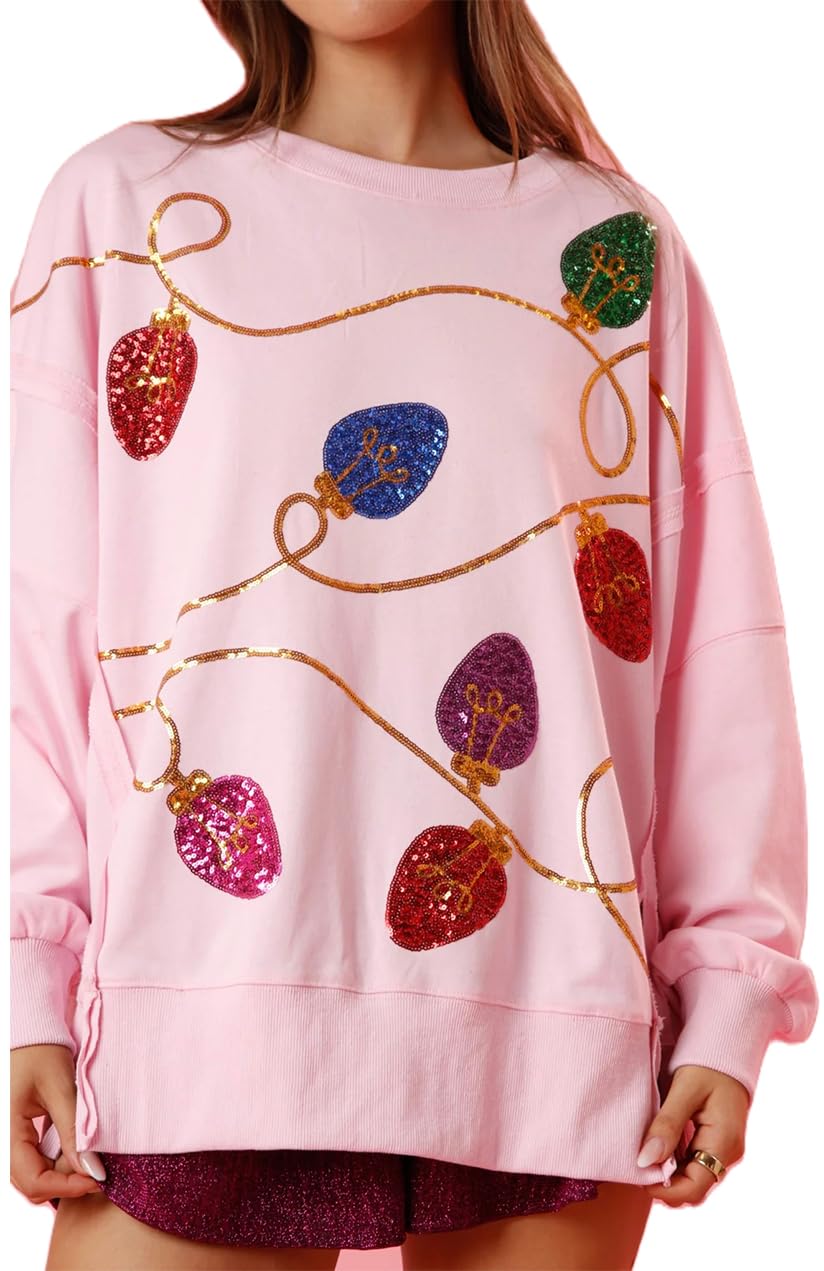Christmas Lights Sequin Sweatshirt