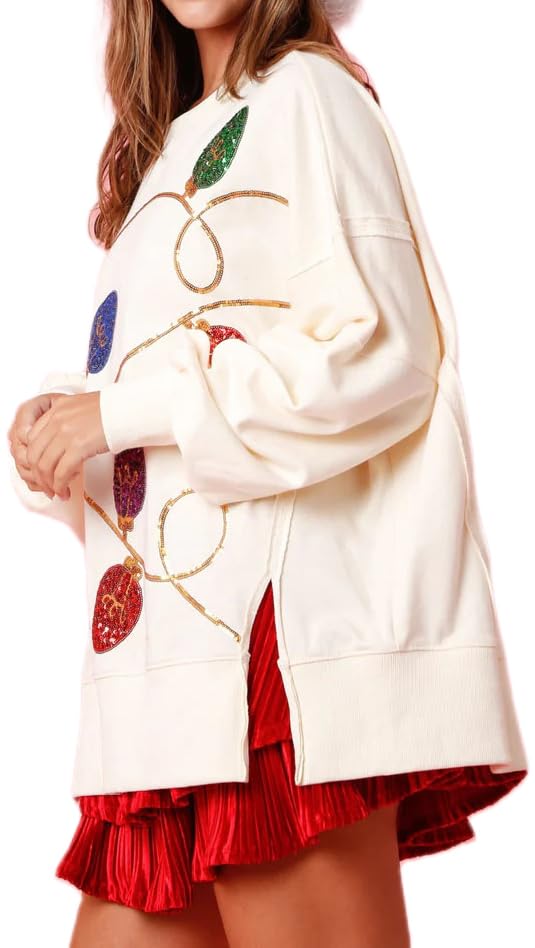 Christmas Lights Sequin Sweatshirt