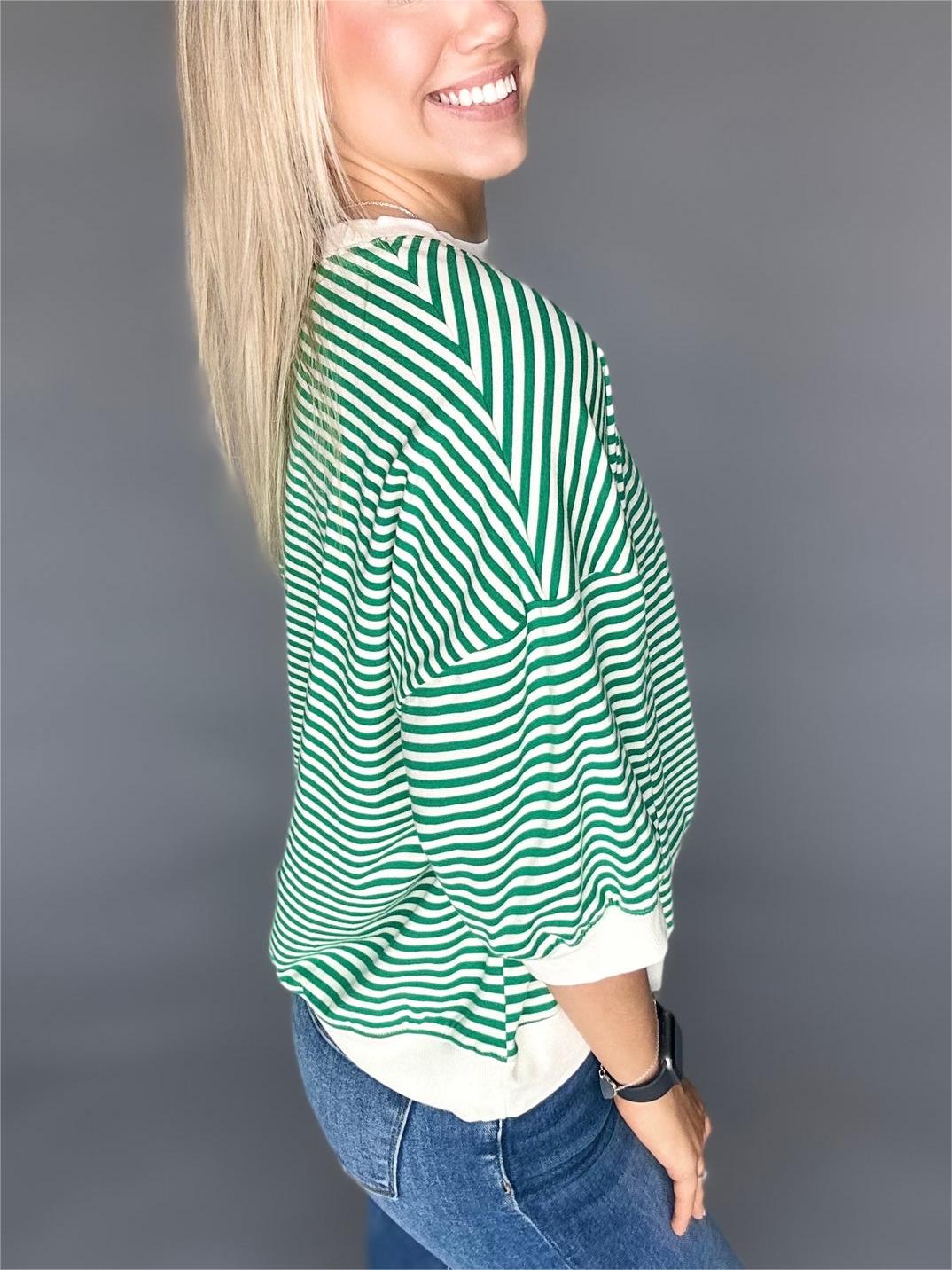 Women's Casual Crew Neck Stripe Short Sleeve Top🔥Buy 2 Free Shipping