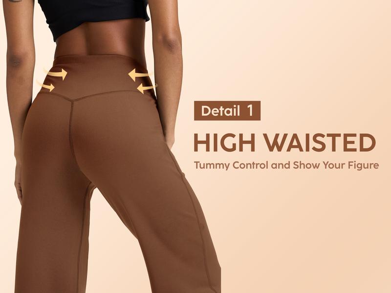 High Waisted Loose Wide Leg Yoga Pants   Lounge Casual Work Pants