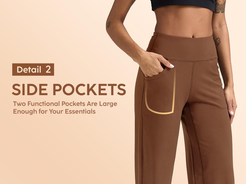 High Waisted Loose Wide Leg Yoga Pants   Lounge Casual Work Pants