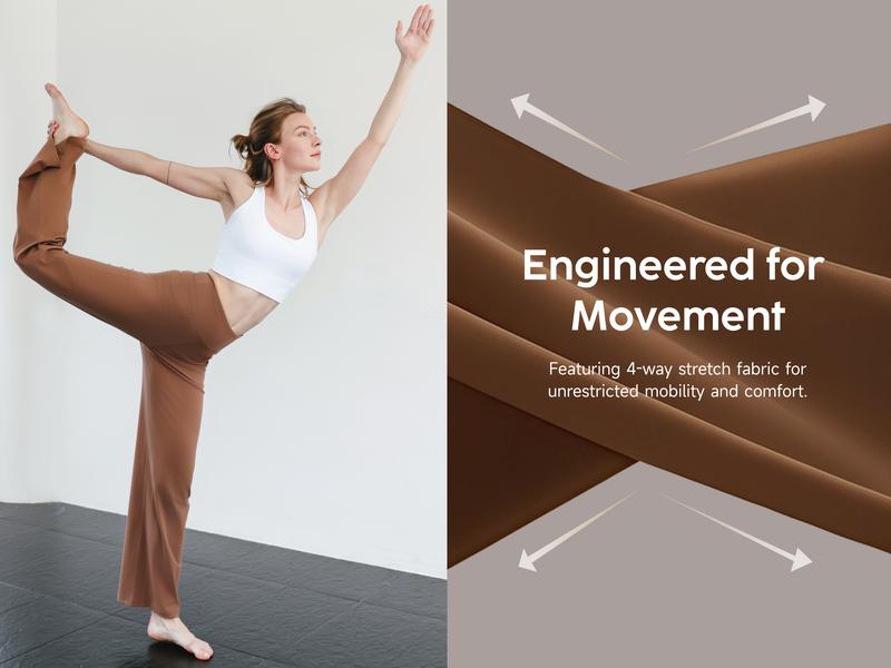 High Waisted Loose Wide Leg Yoga Pants   Lounge Casual Work Pants