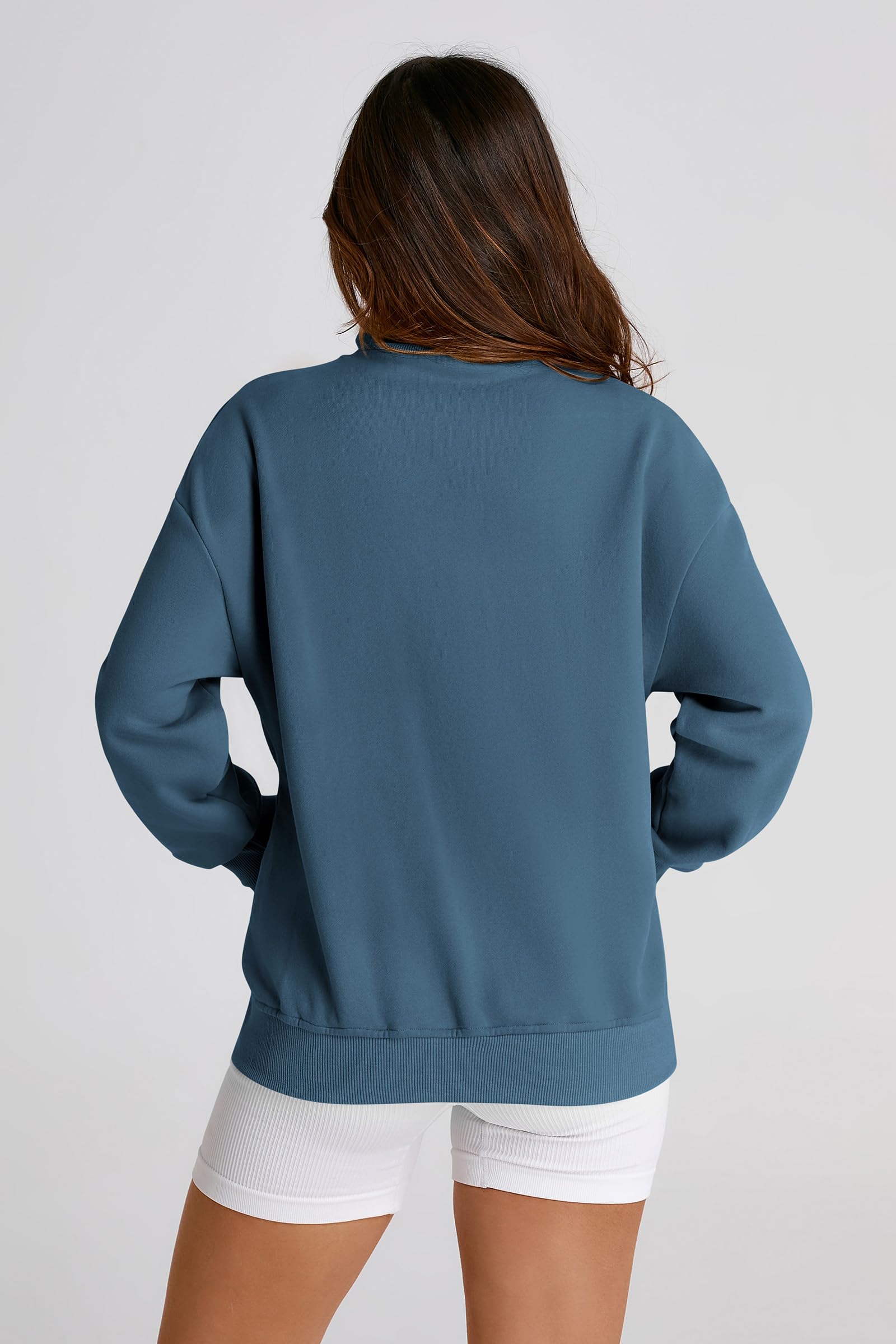 Women's Fashion Full Zip Up Loose Fit Sweatshirt Jacket With Pockets