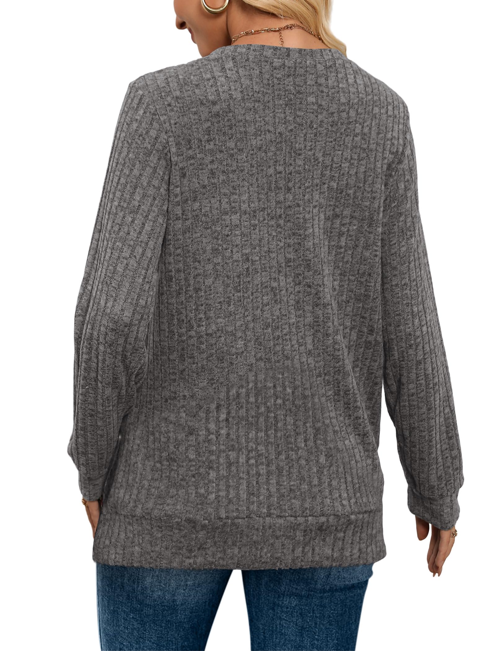 Women's Casual Fall V Neck Lightweight Tunic Sweaters 