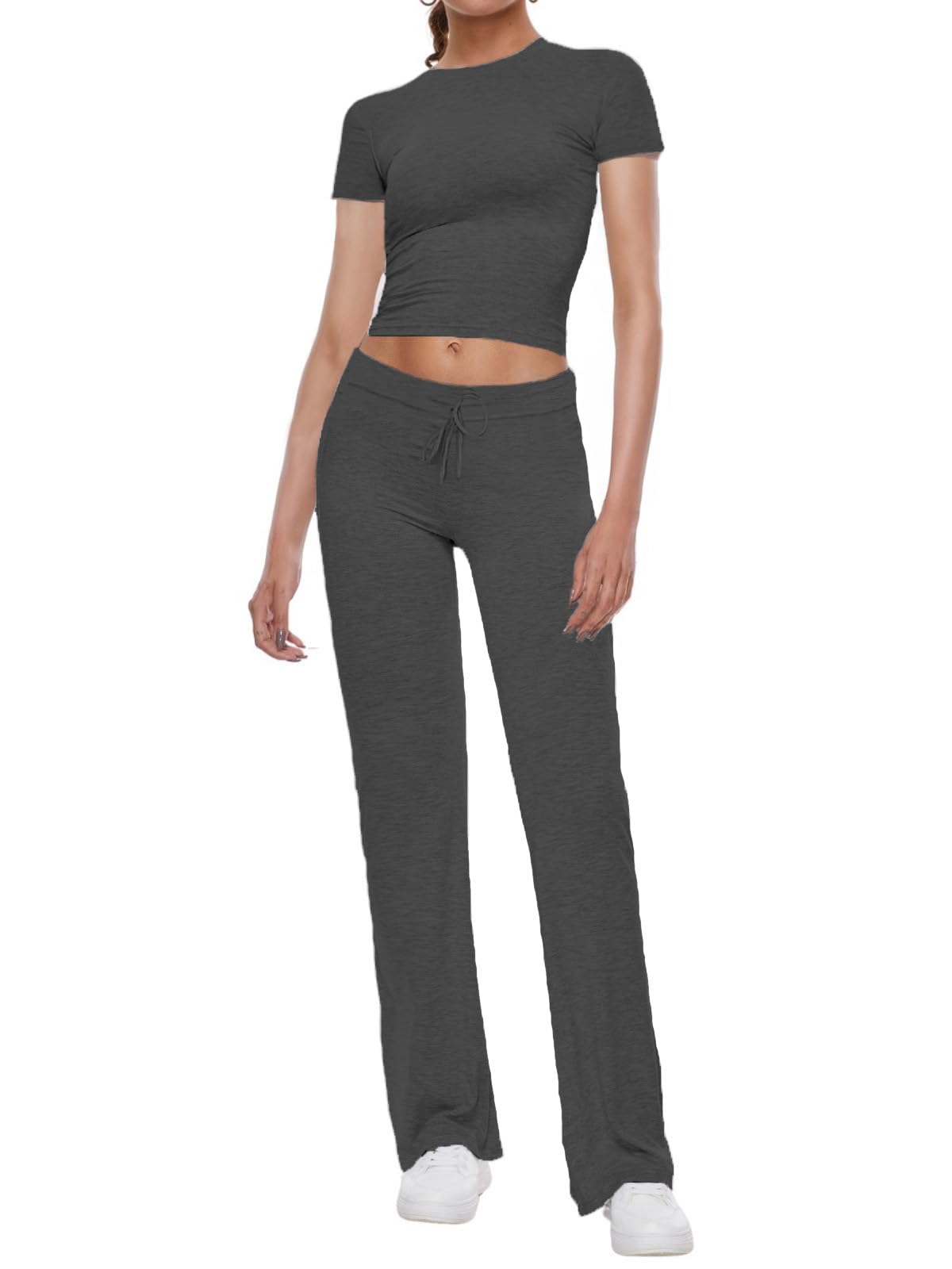 Women's 2 Piece Lounge Sets Straight Leg Pants Set 