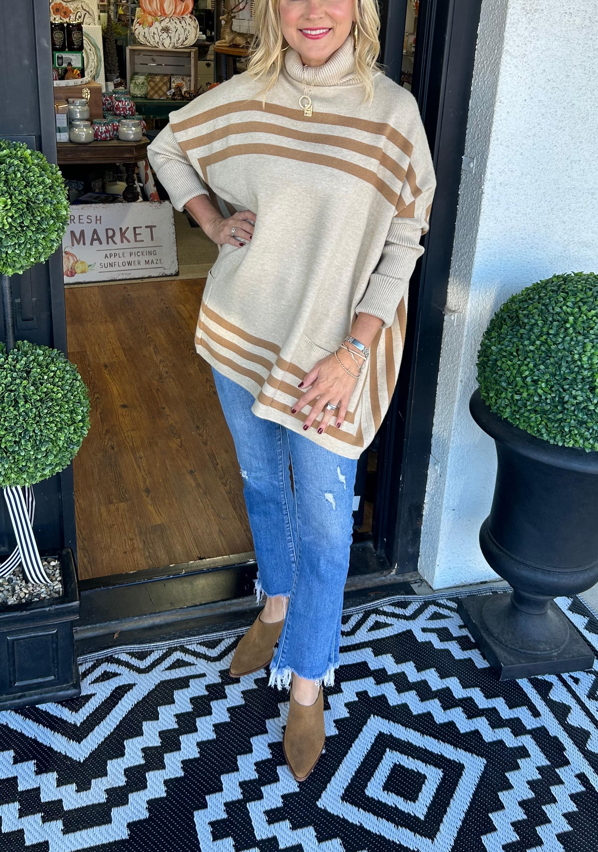 Women's High Collar Striped Sweater(Buy 2 Free Shipping)