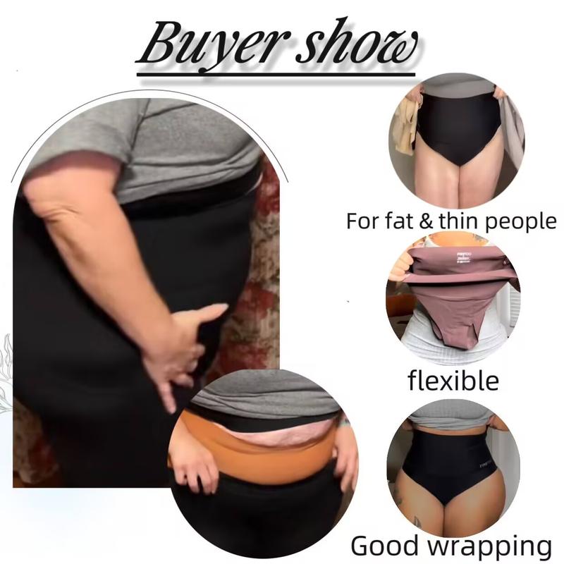  Women's High Waisted Nylon Brief No Show Tummy Control Underwear