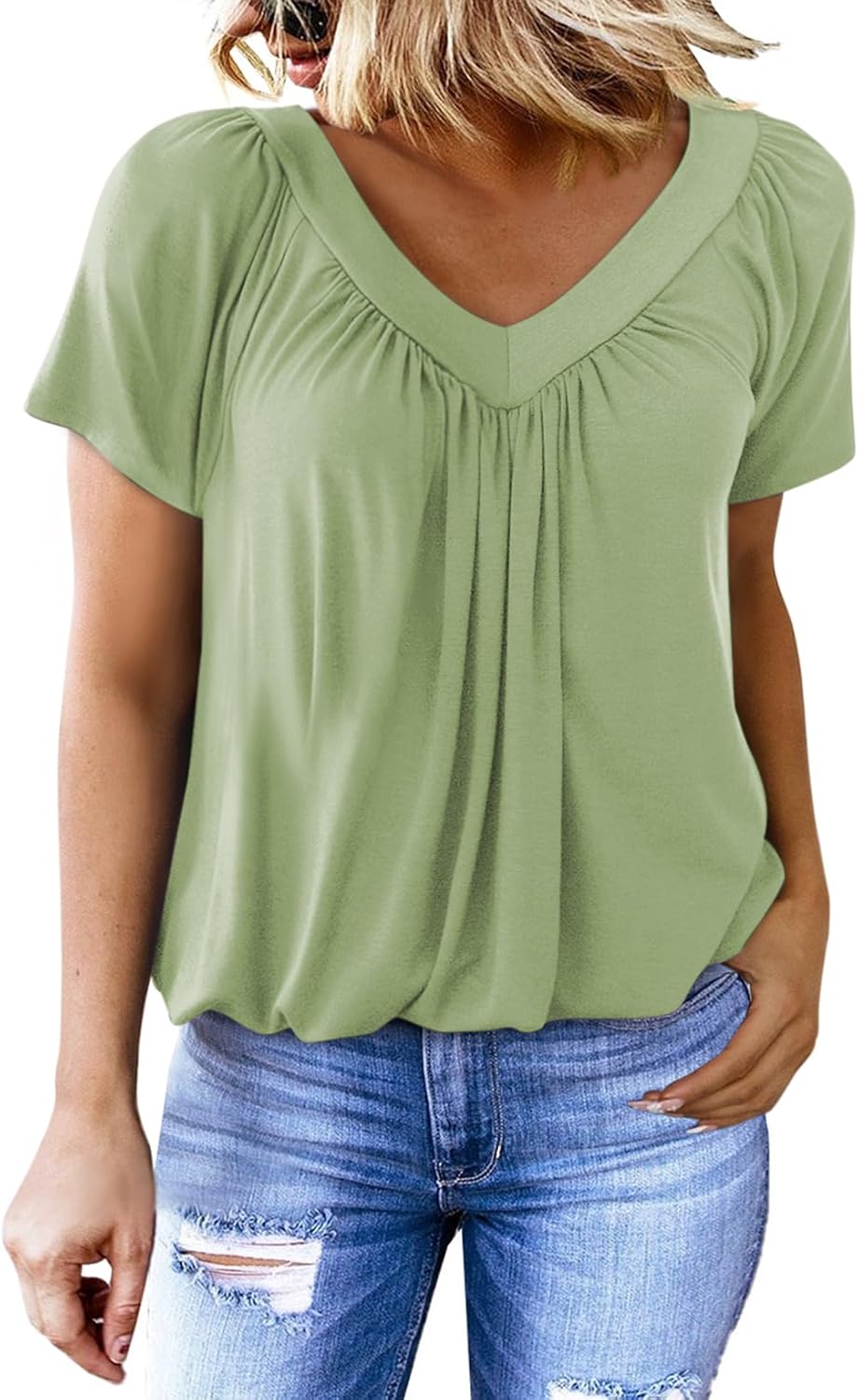 Women's Casual Short Sleeve V Neck Basic T-shirts (BUY 3 FREE SHIPPING)