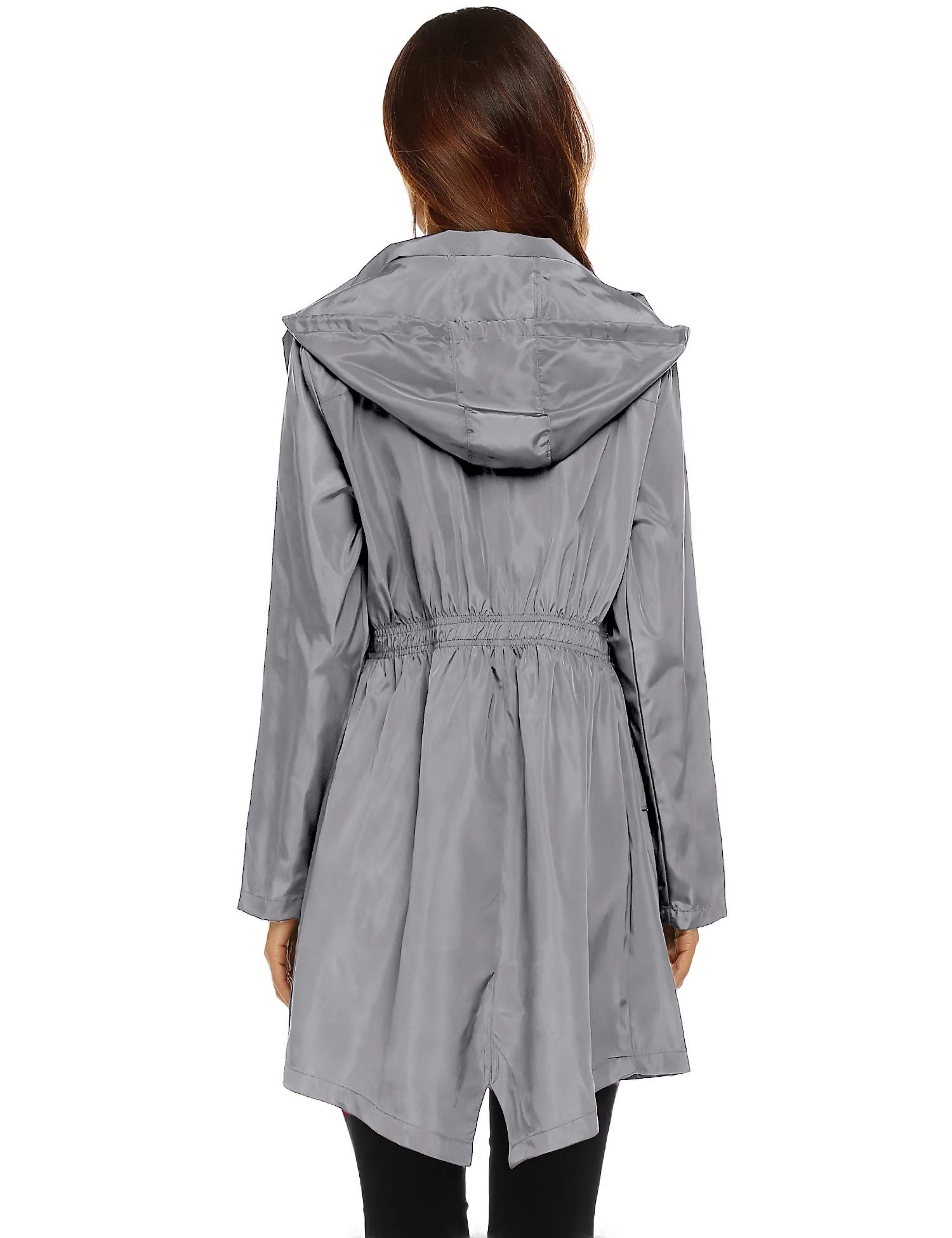Women's Waterproof Lightweight Rain Jacket Active Outdoor Hooded Raincoat