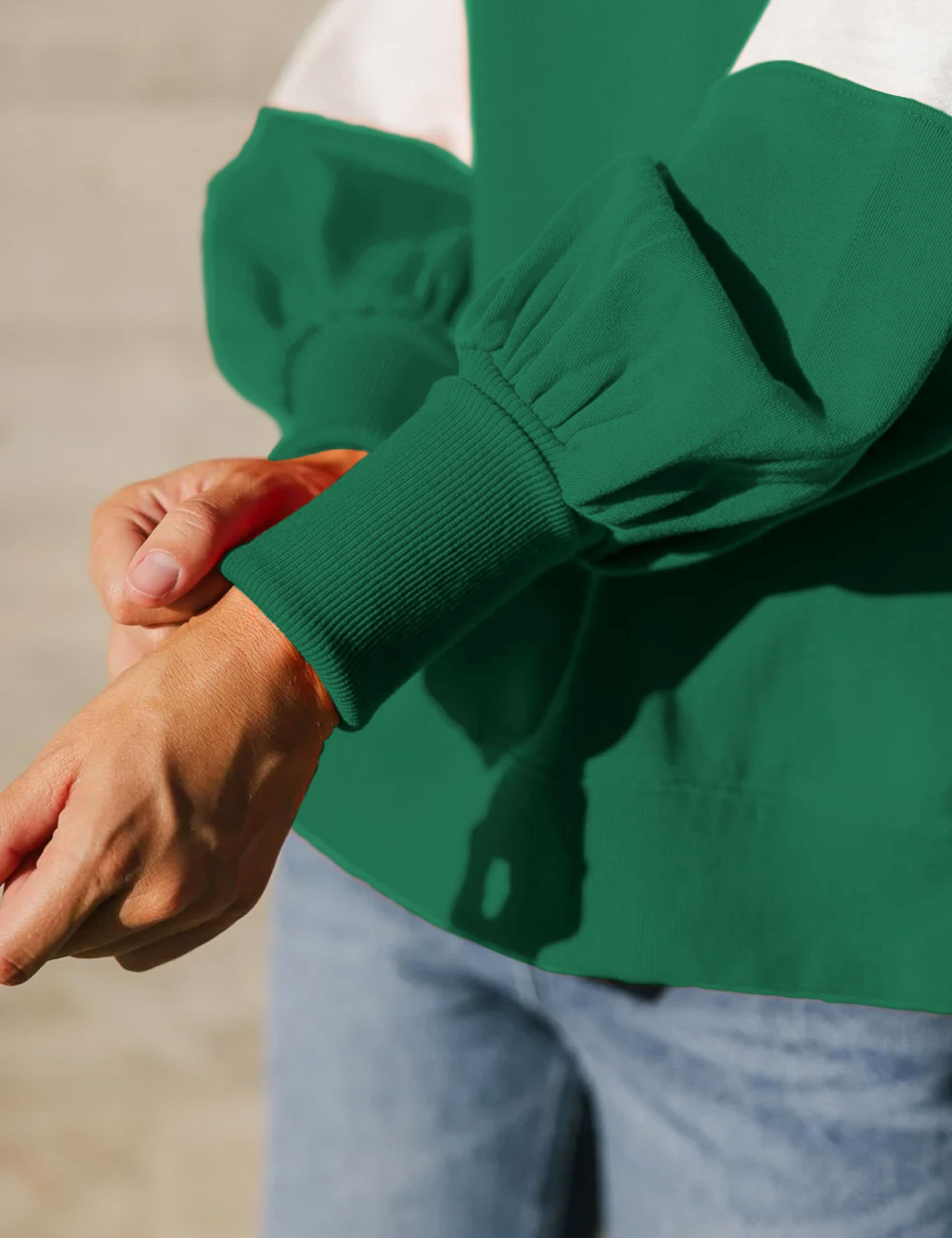 Ribbed Mock Neck Colorblock Pullover (Buy 2 Free Shipping)