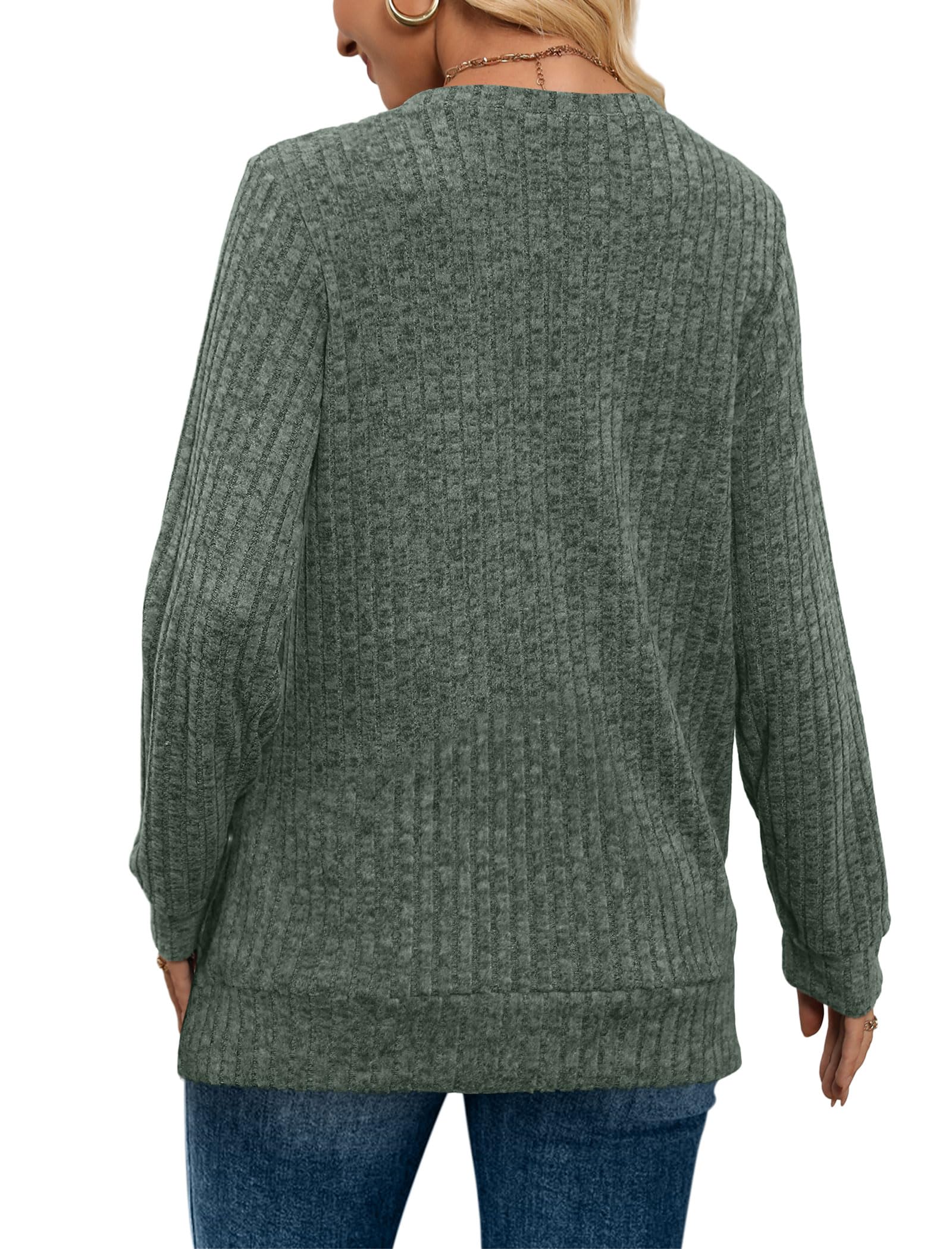 Women's Casual Fall V Neck Lightweight Tunic Sweaters 