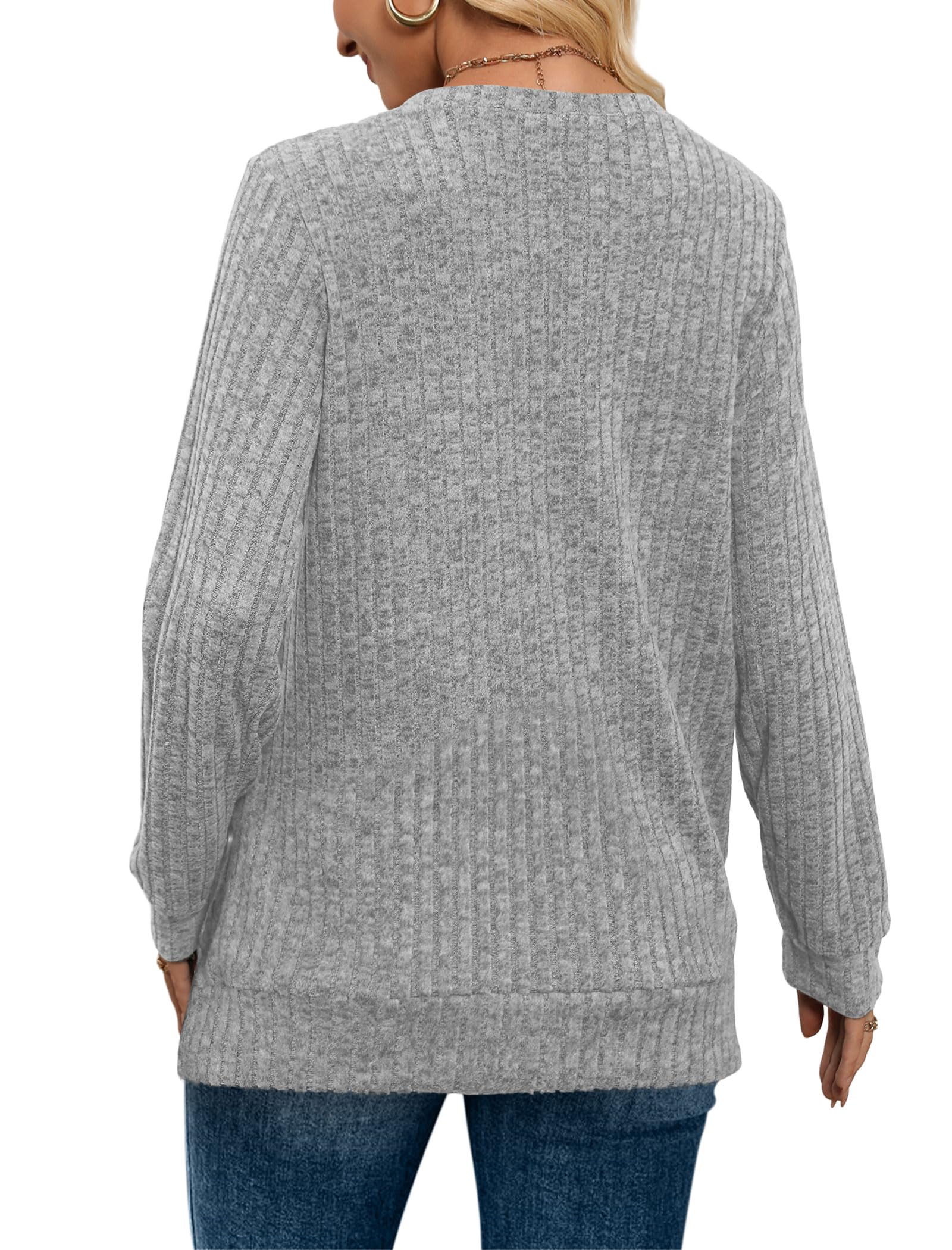 Women's Casual Fall V Neck Lightweight Tunic Sweaters 