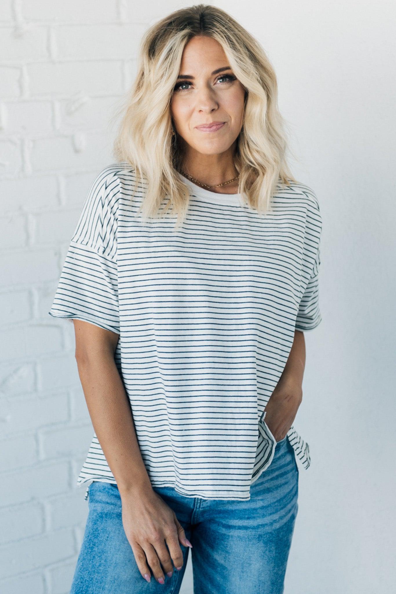 Hazel Striped Boxy Tee