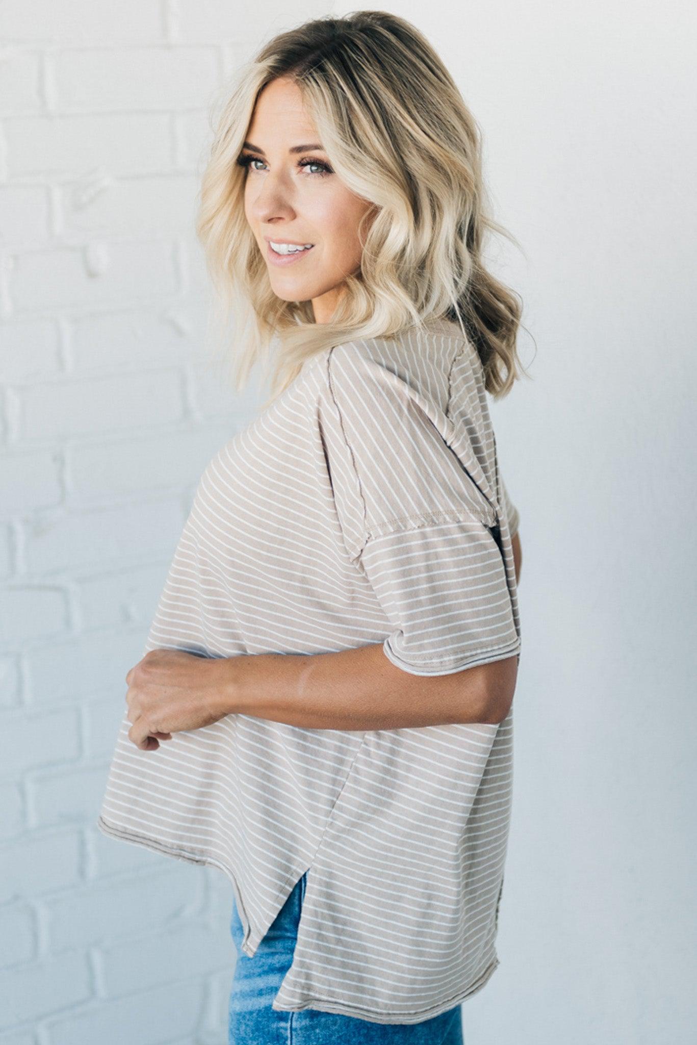 Hazel Striped Boxy Tee