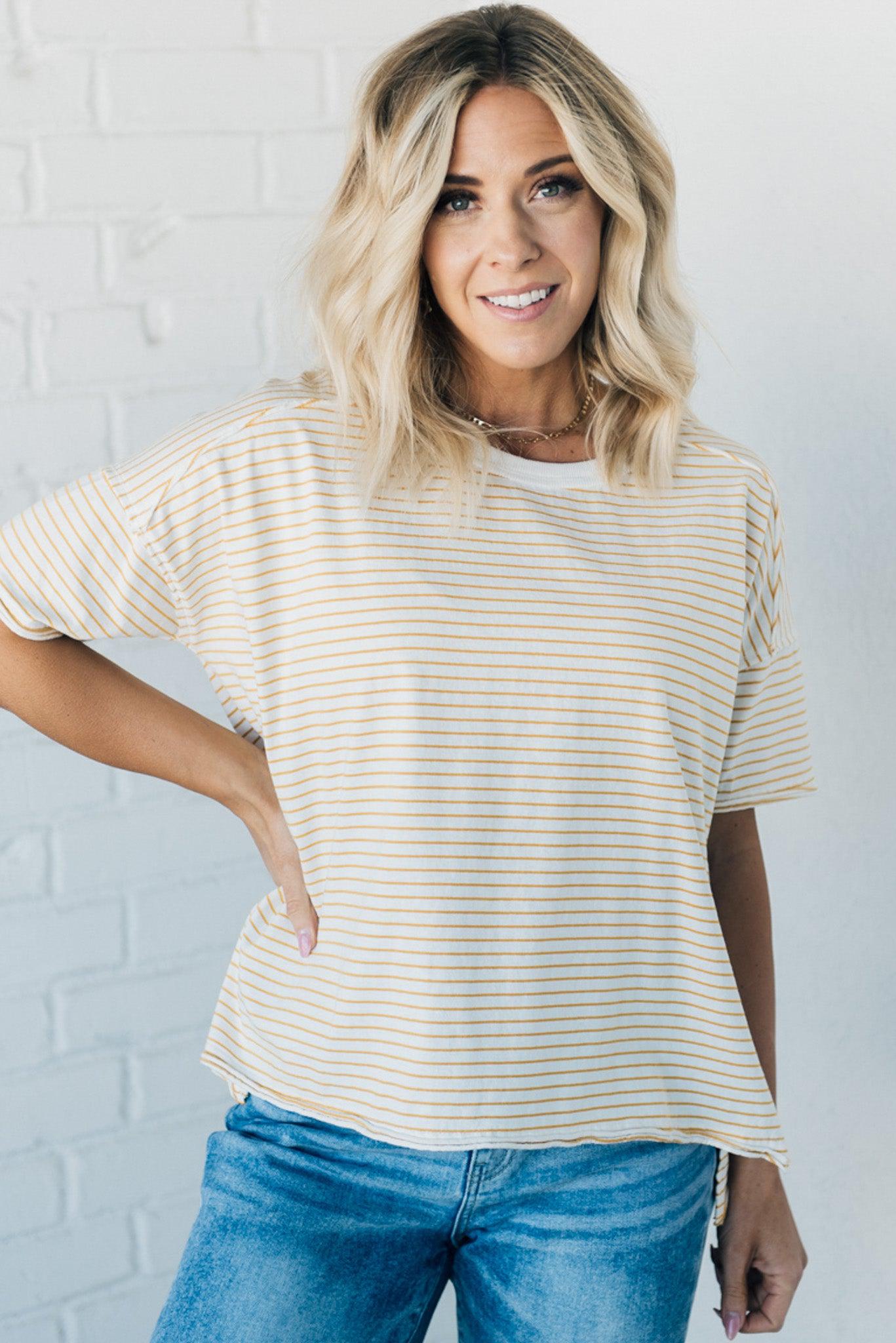 Hazel Striped Boxy Tee