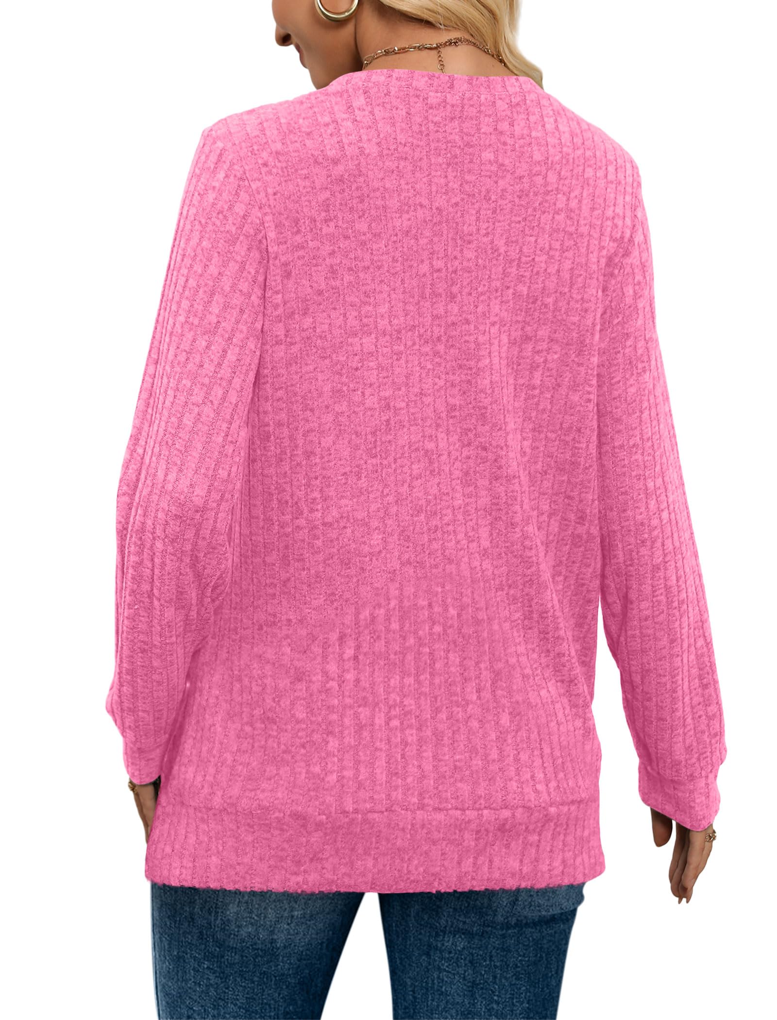 Women's Casual Fall V Neck Lightweight Tunic Sweaters 