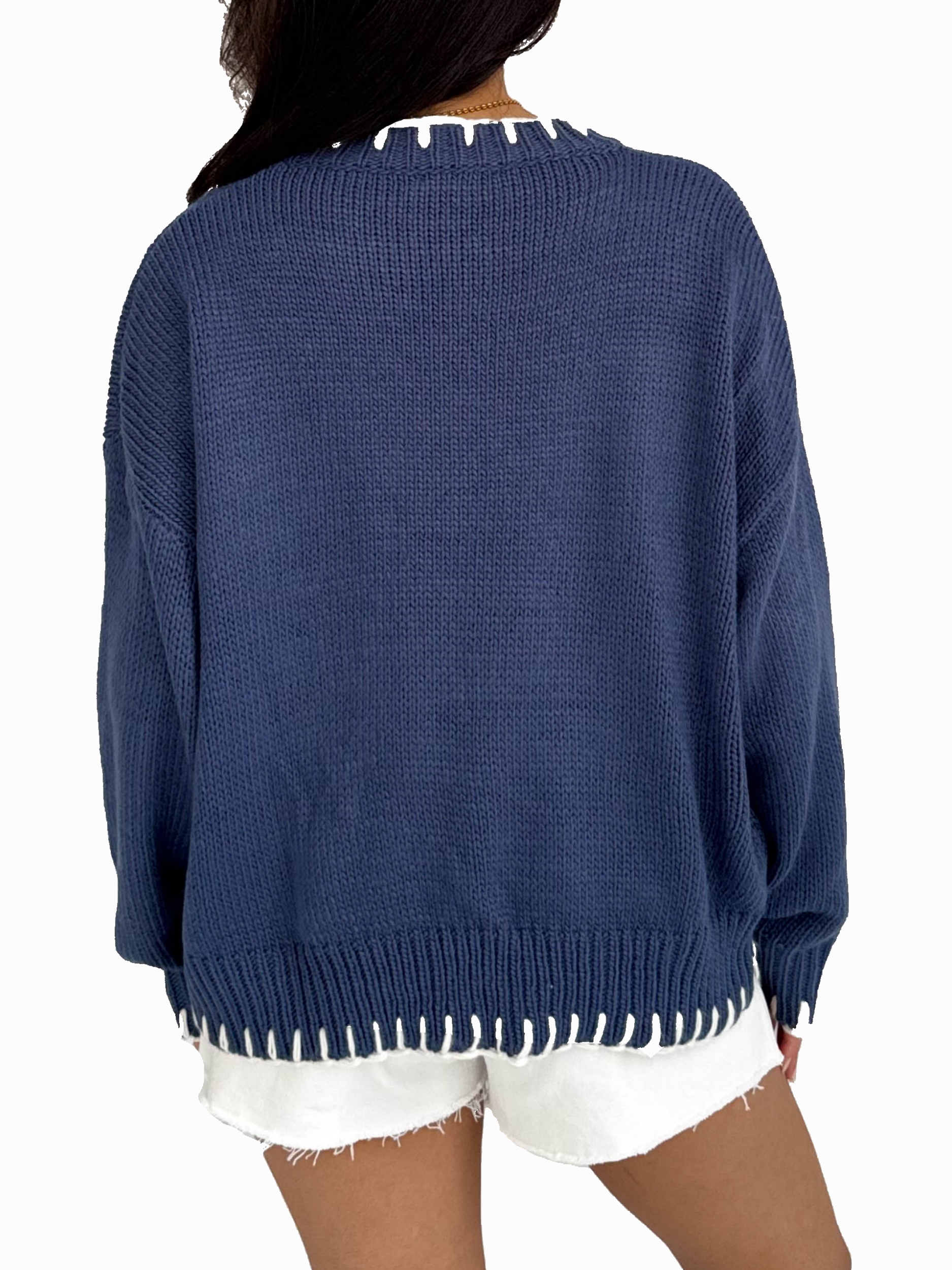 Bow Crew Neck Knitted Sweater Pullover (Buy 2 Free Shipping)