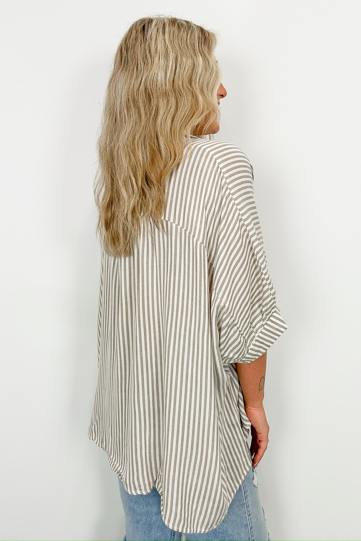 JoJo Striped Button Down Relaxed Top