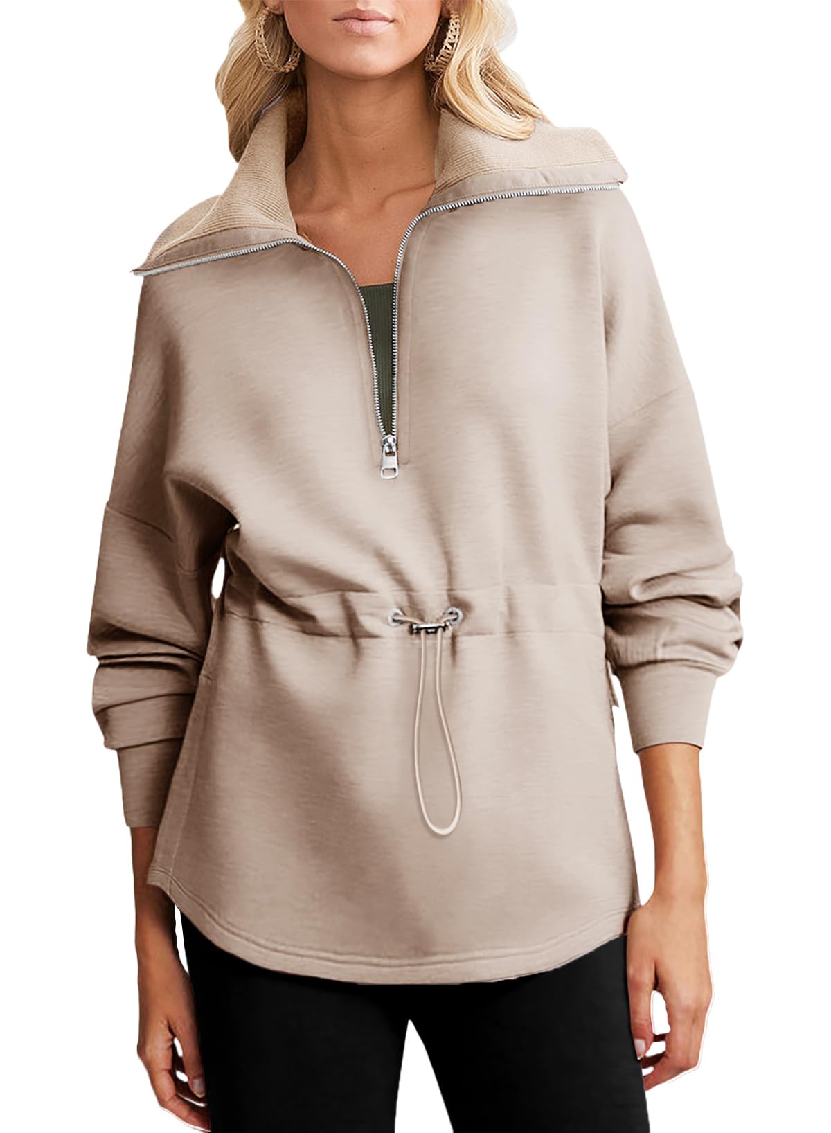  Womens Sweatshirt With Drawstring Waist