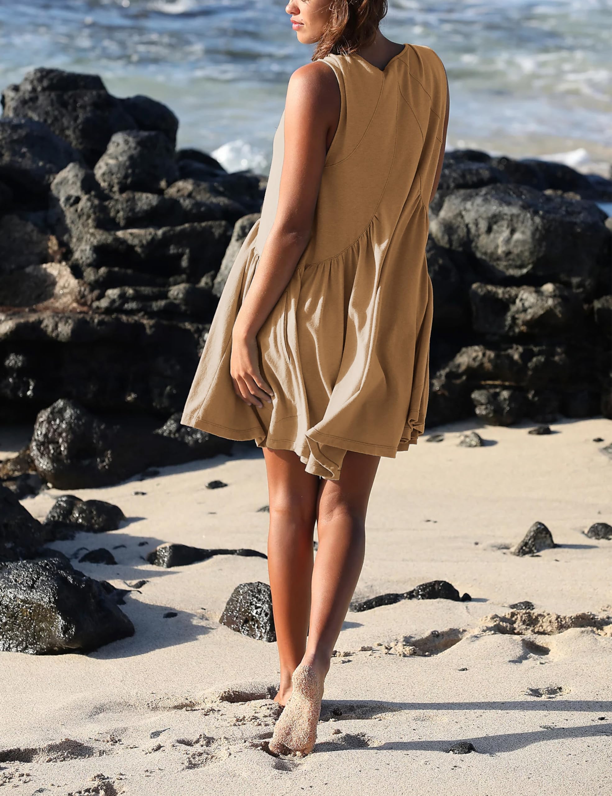 Women's Summer Sleeveless Mini Dress-hivebabe.com