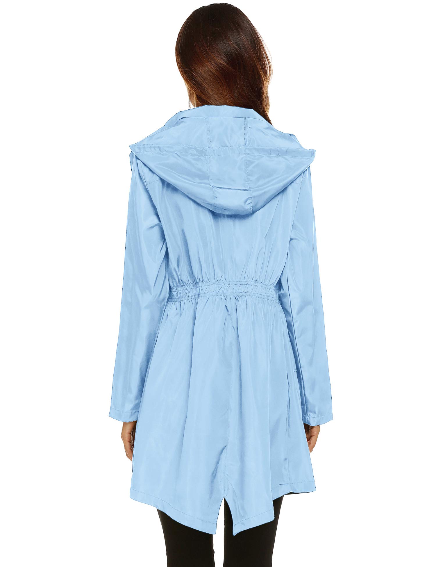 Women's Waterproof Lightweight Rain Jacket Active Outdoor Hooded Raincoat