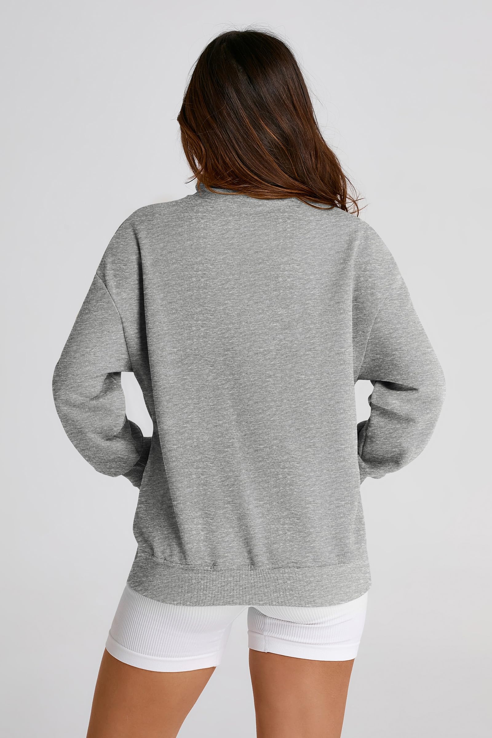 Women's Fashion Full Zip Up Loose Fit Sweatshirt Jacket With Pockets