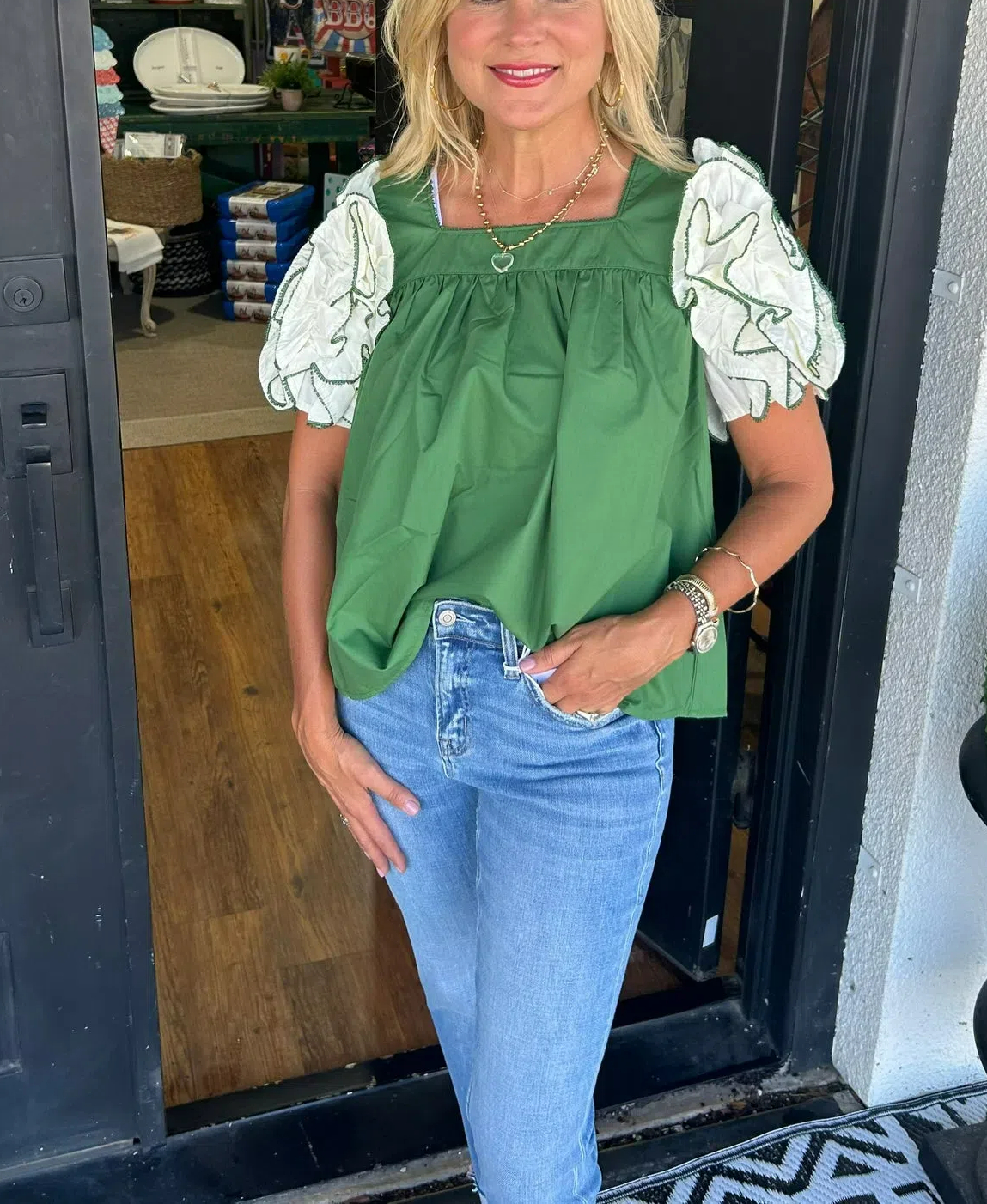 Ruffle Sleeve Top(Buy 2 Free Shipping)