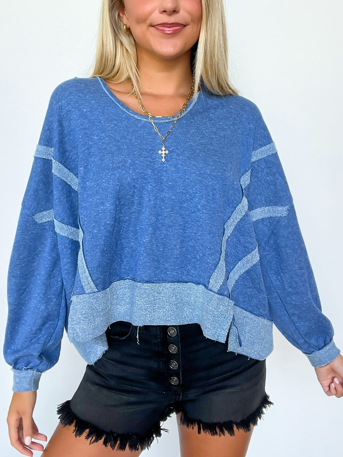 HOT SALE Women's Contrast Trim Relaxed Hooded Pullover