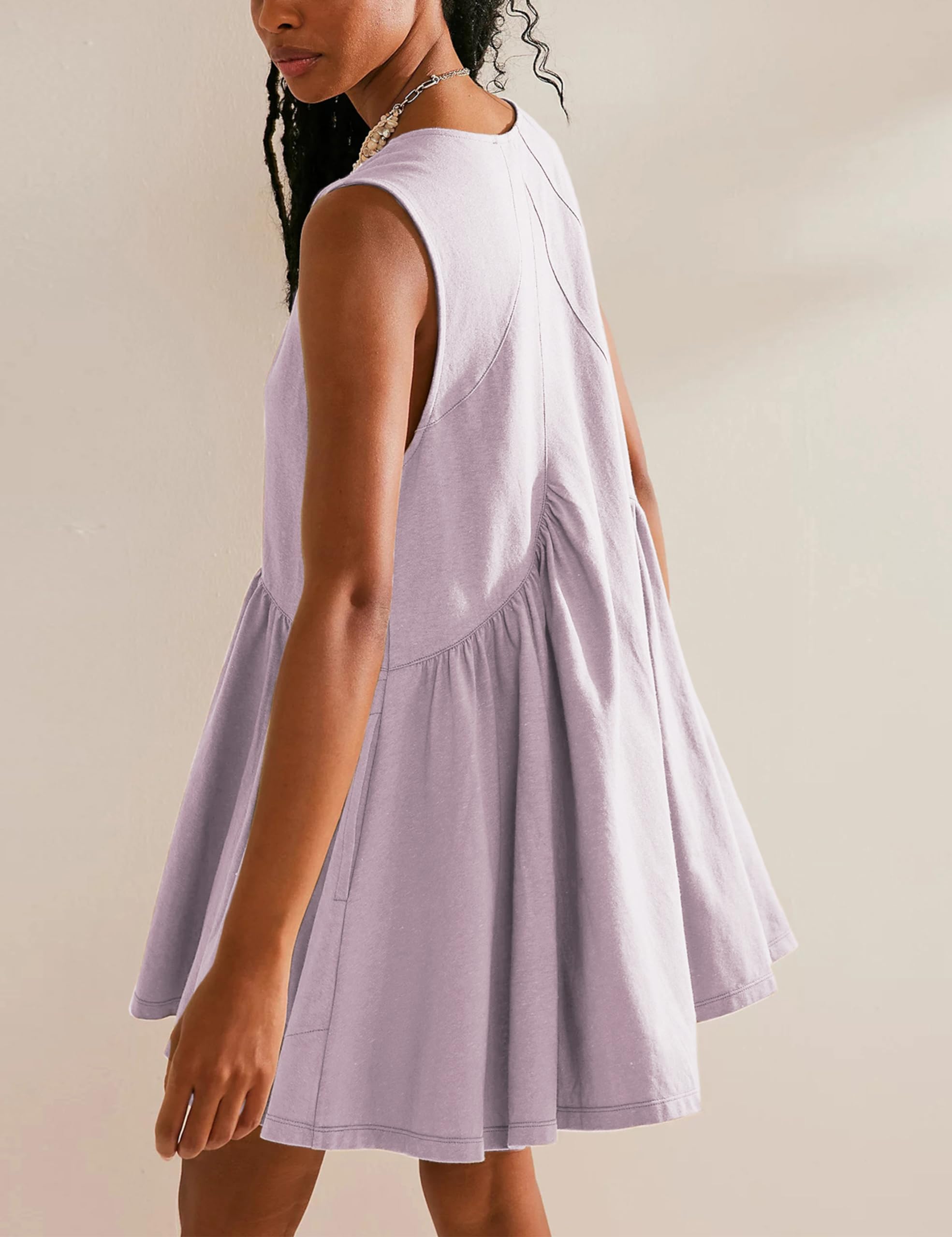 Women's Summer Sleeveless Mini Dress-hivebabe.com