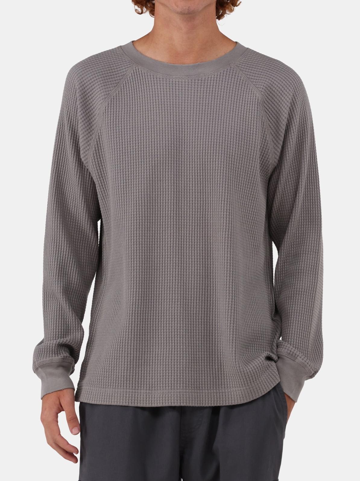 Light Mineral Wash Raglan Sleeve Waffle Thermal Shirt