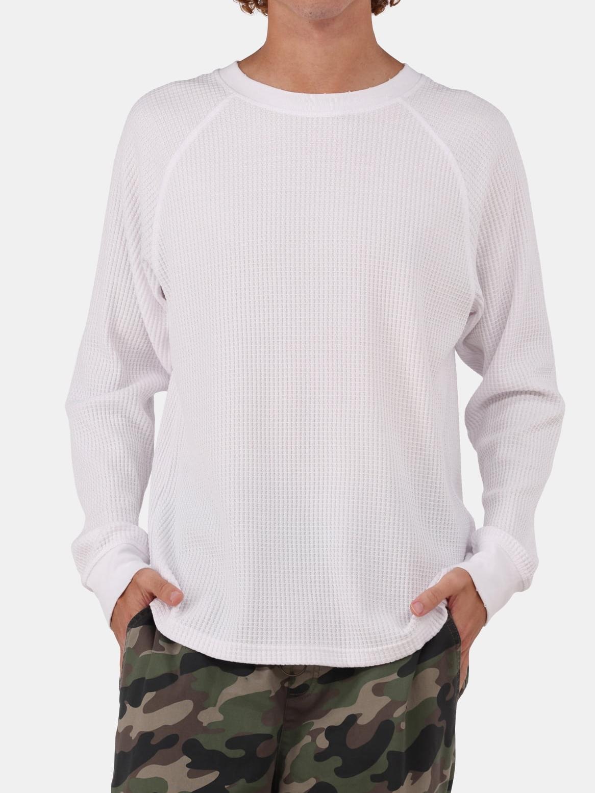 Light Mineral Wash Raglan Sleeve Waffle Thermal Shirt