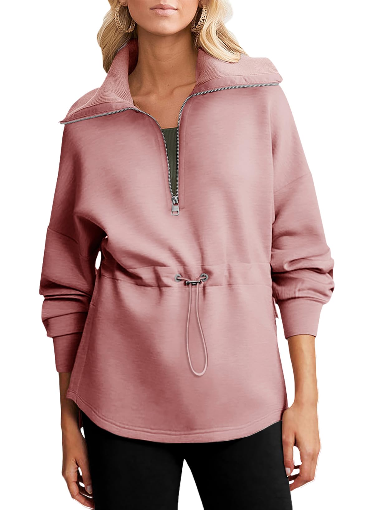  Womens Sweatshirt With Drawstring Waist