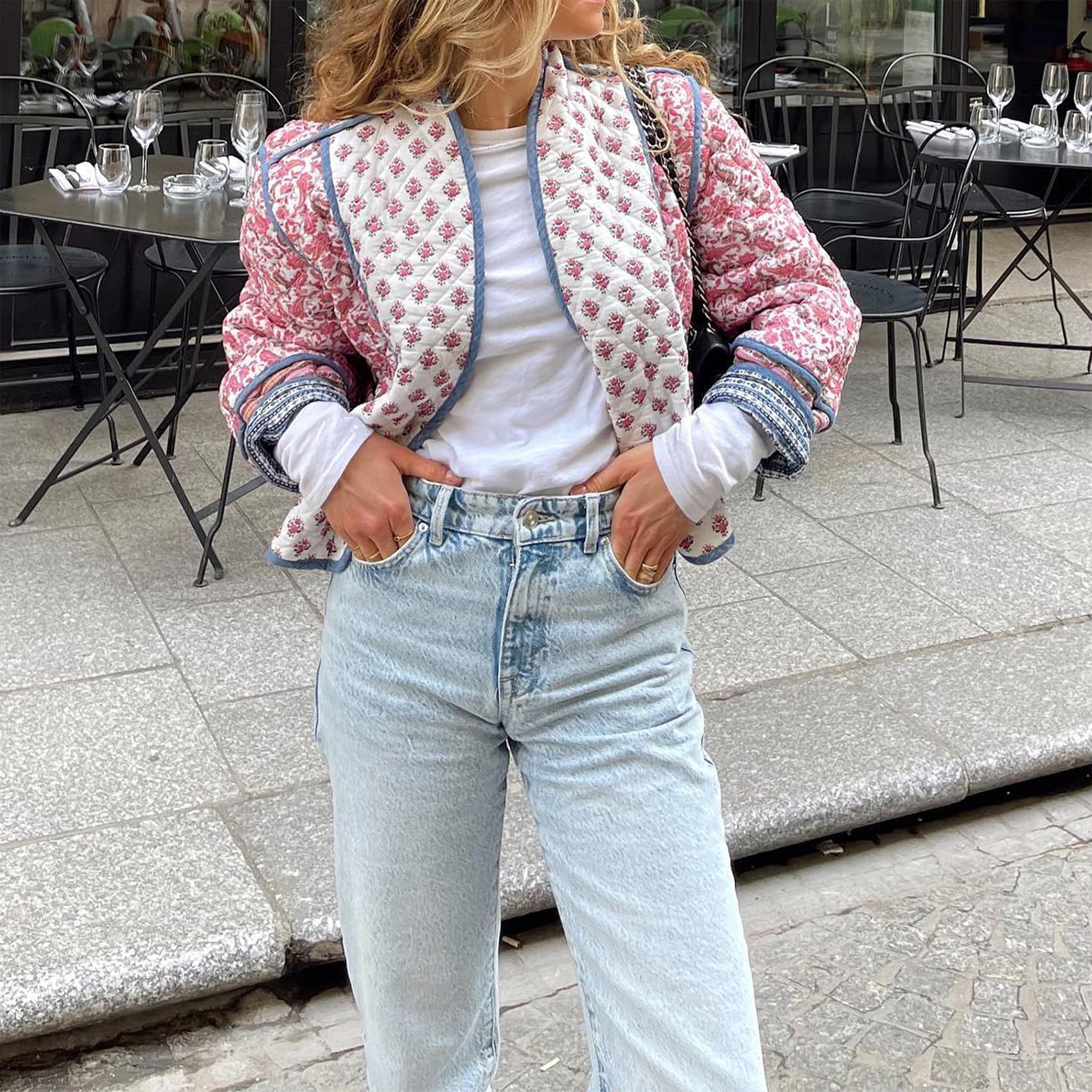 Women's  Floral Print Quilted Puffer Jackets 