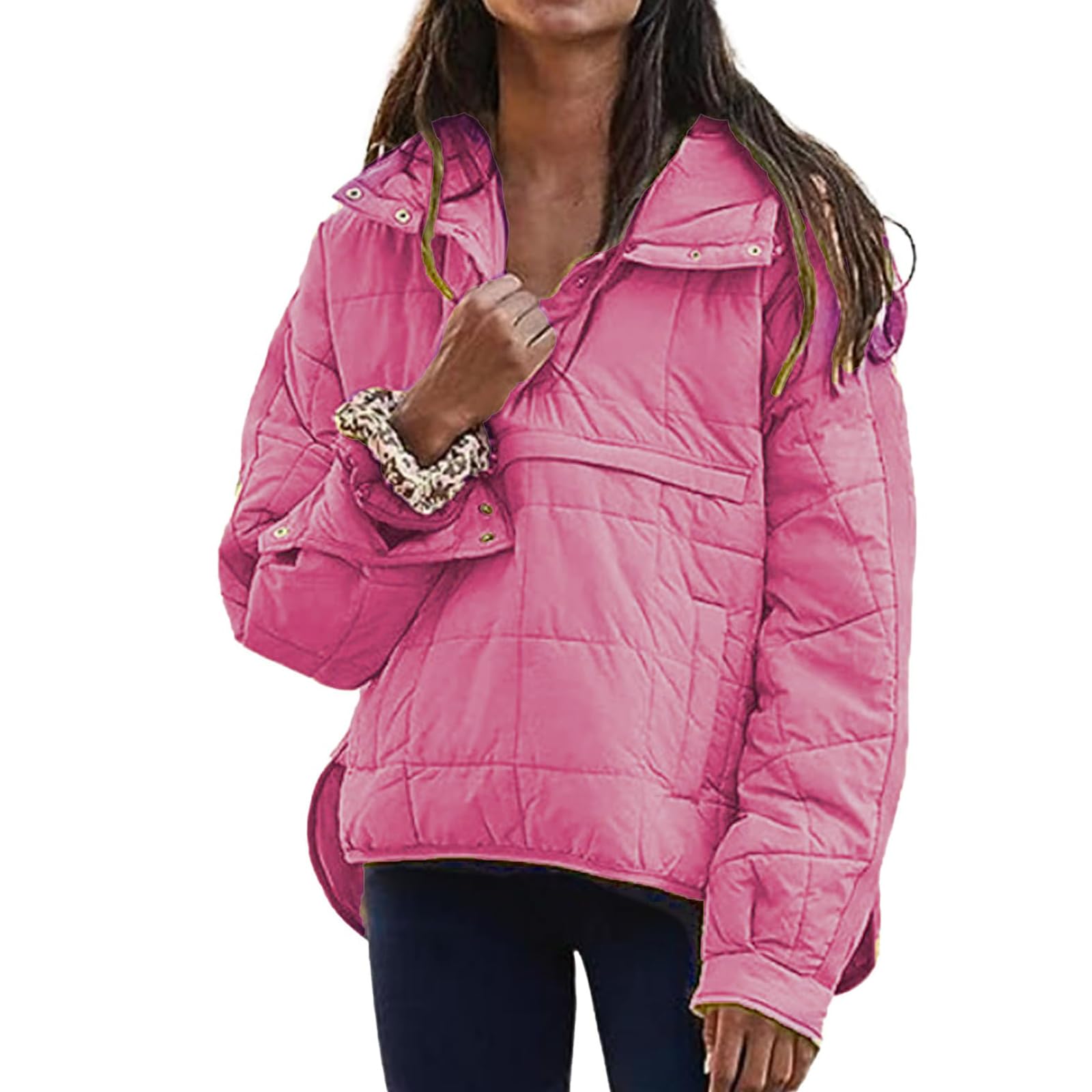 Women's Quilted Pullover Puffer Jacket 