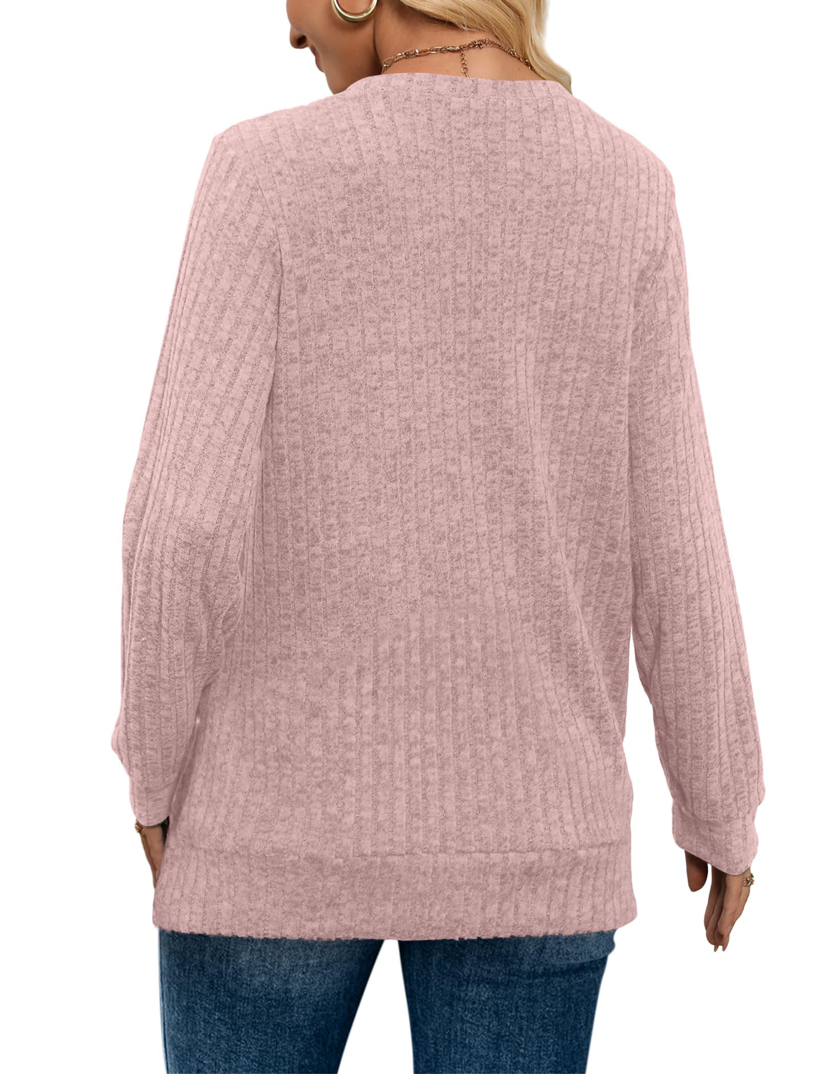 Women's Casual Fall V Neck Lightweight Tunic Sweaters 