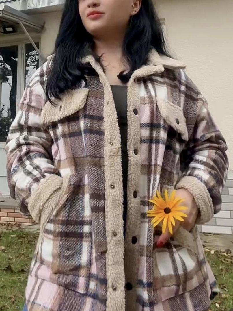 Womens Plaid Casual Long Sleeve Button Down  Fall Winter Coats（Buy 2 10% off）