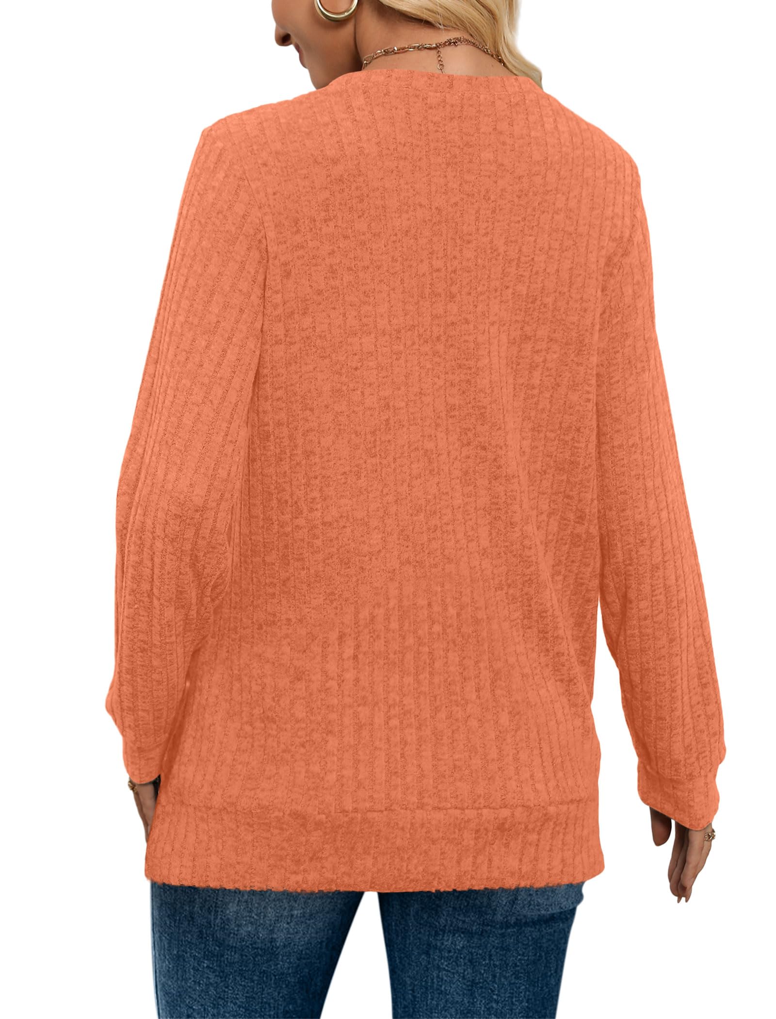 Women's Casual Fall V Neck Lightweight Tunic Sweaters 