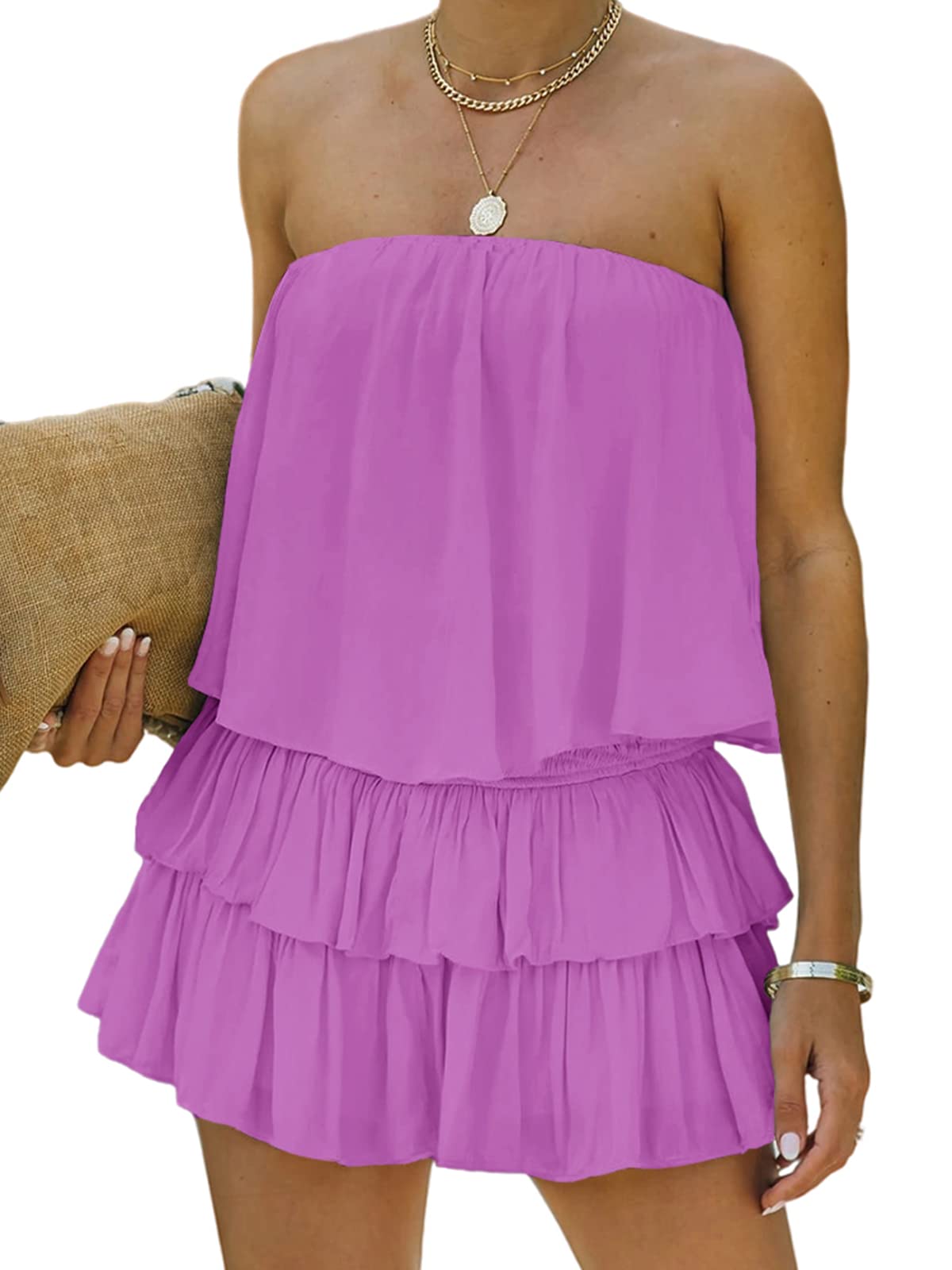 HOT SALE Women's Summer Style Off-The-Shoulder Smocked Romper