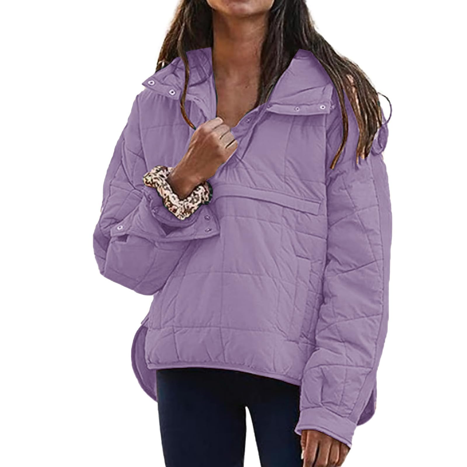 Women's Quilted Pullover Puffer Jacket 