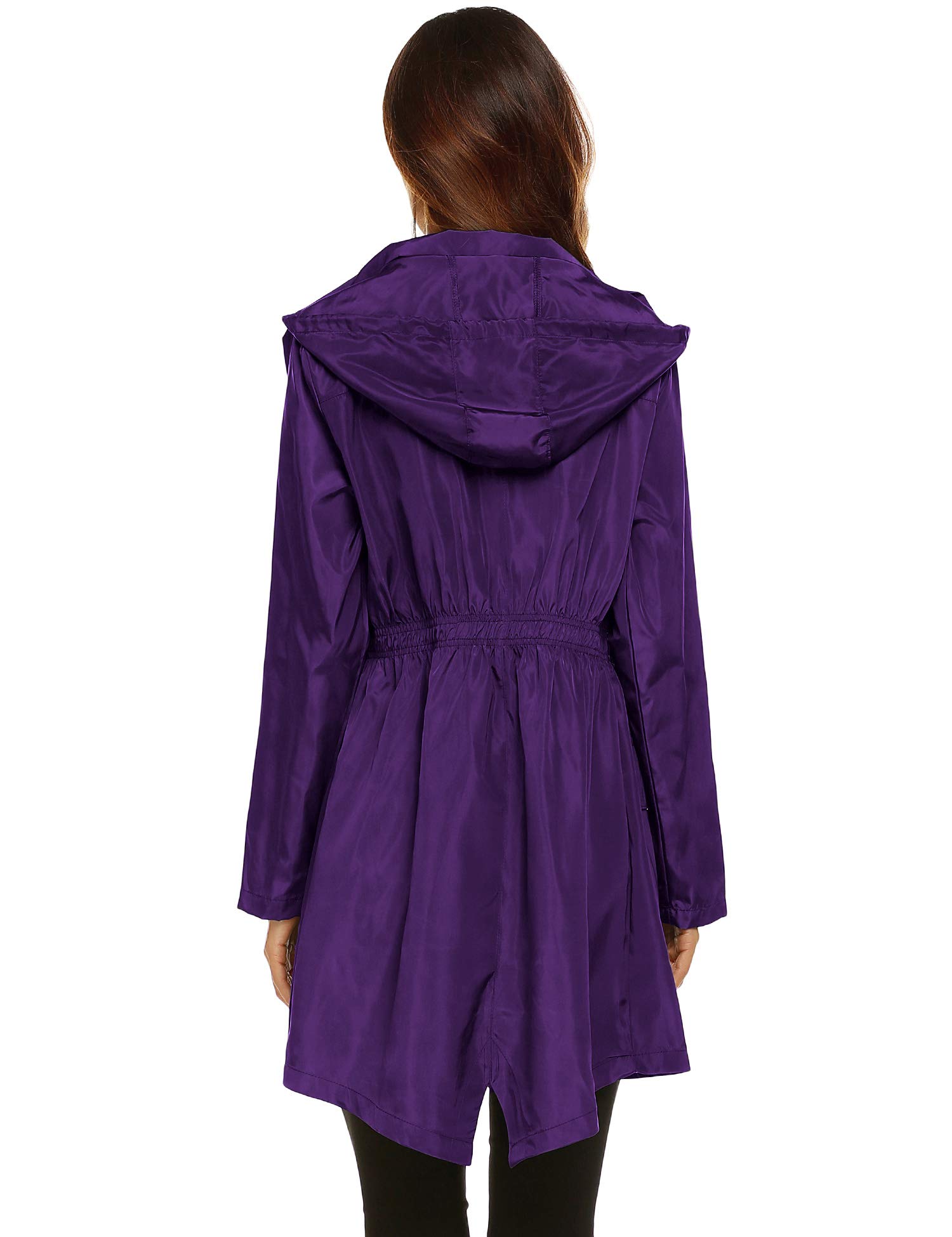 Women's Waterproof Lightweight Rain Jacket Active Outdoor Hooded Raincoat