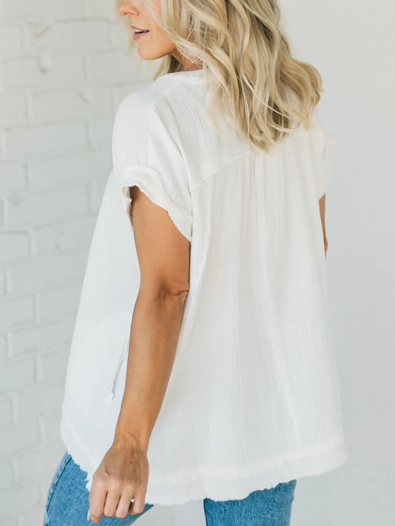 ⏰Hot Sale-Raw Edge Gauze Top(Buy 2 Free Shipping)