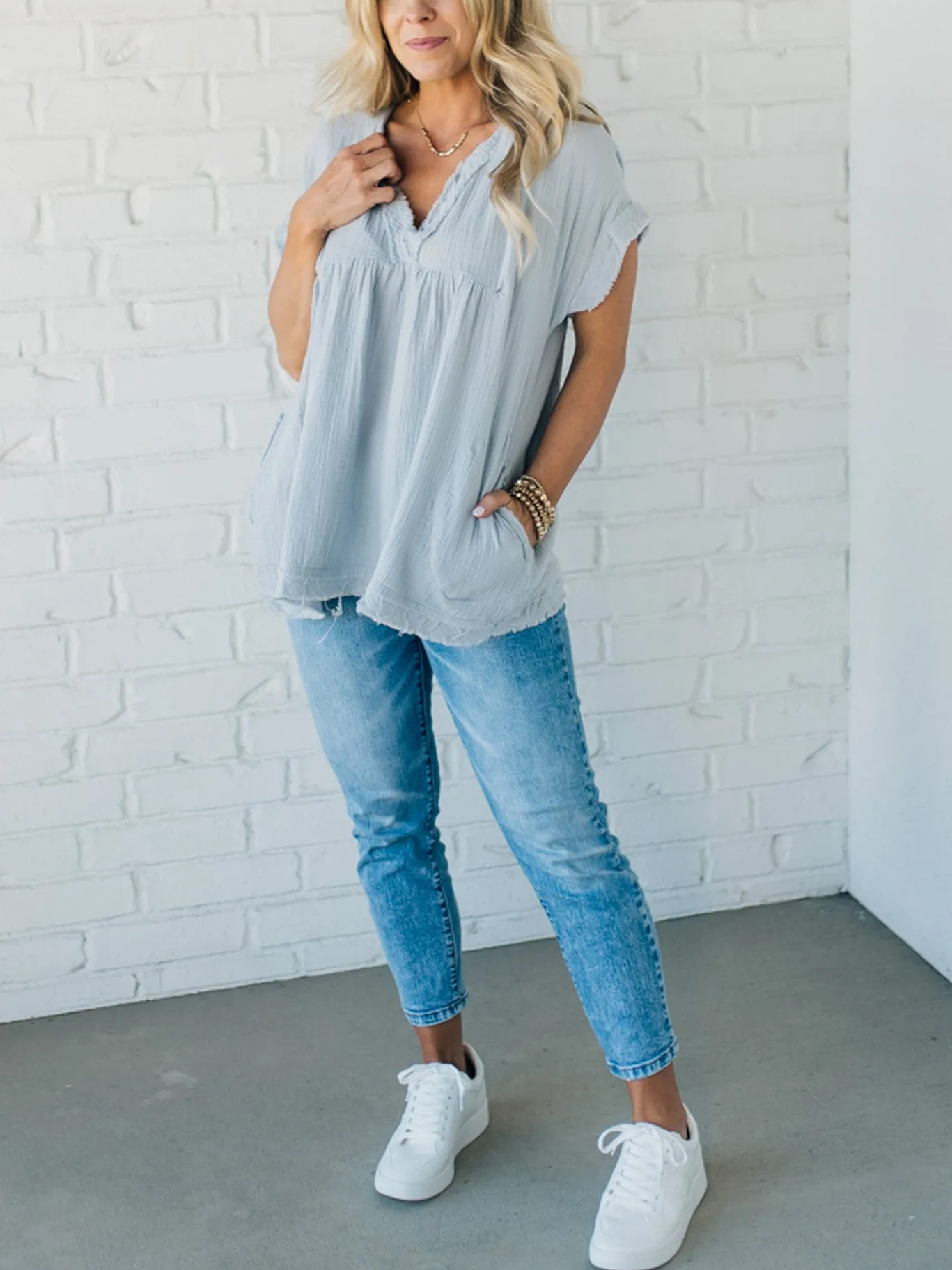 ⏰Hot Sale-Raw Edge Gauze Top(Buy 2 Free Shipping)
