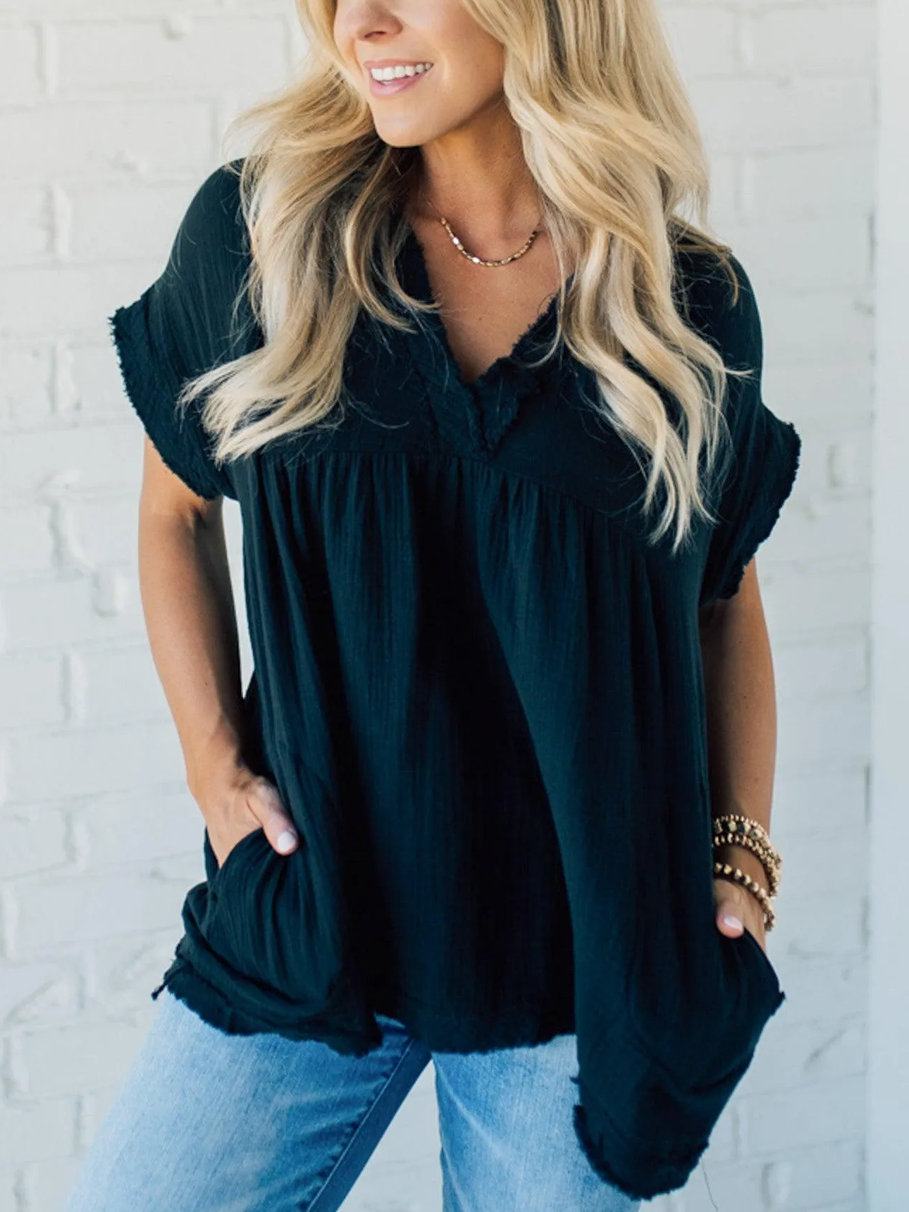 ⏰Hot Sale-Raw Edge Gauze Top(Buy 2 Free Shipping)