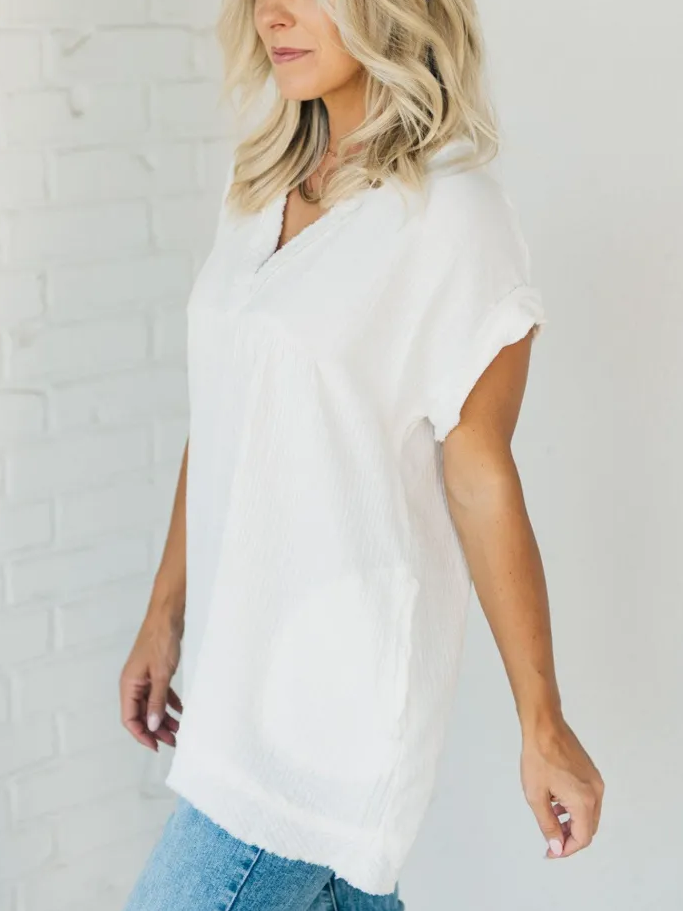 ⏰Hot Sale-Raw Edge Gauze Top(Buy 2 Free Shipping)