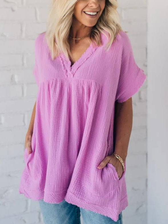 ⏰Hot Sale-Raw Edge Gauze Top(Buy 2 Free Shipping)