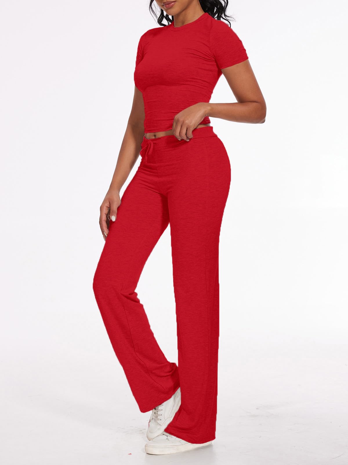 Women's 2 Piece Lounge Sets Straight Leg Pants Set 
