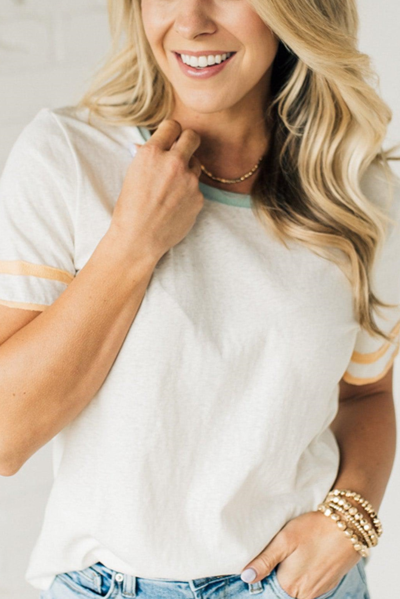 Line Color Block T-shirt (Buy 2 Free Shipping)