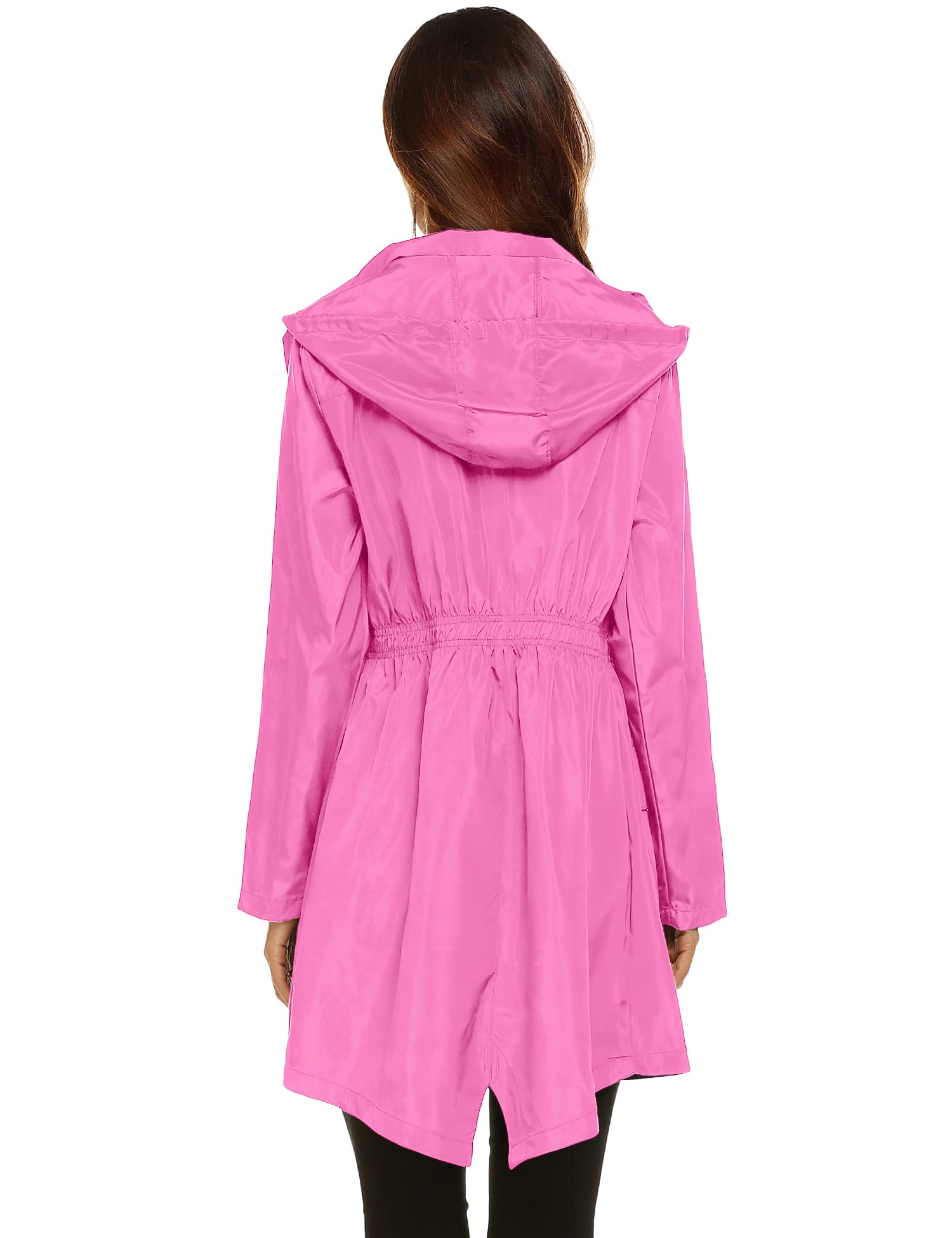 Women's Waterproof Lightweight Rain Jacket Active Outdoor Hooded Raincoat