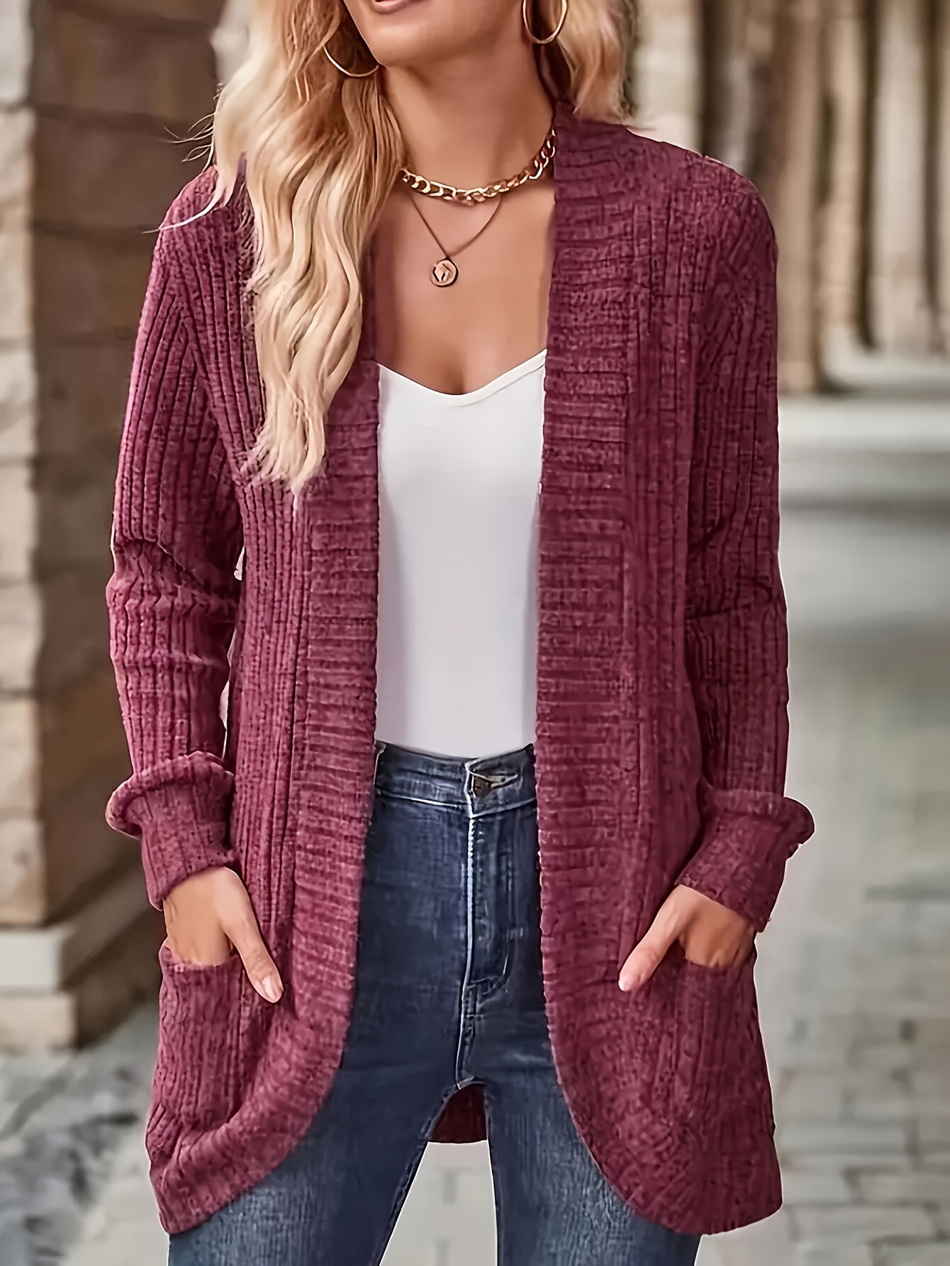 Women'S Casual Knit Cardigan with Pockets (buy 2 free shipping)